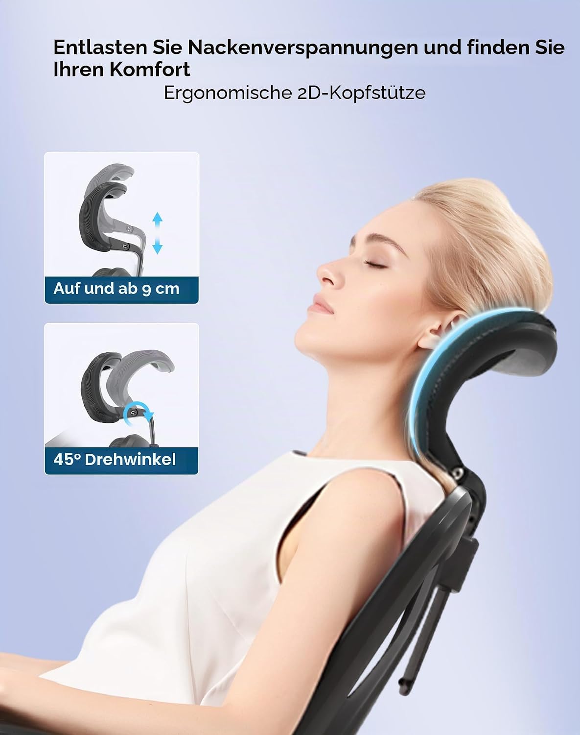 SIHOO Ergonomic Desk Chair, Swivel Chair with Adjustable Lumbar Support, Headrest and Armrest, Height Adjustment and Rocker Function, Back-Friendly, Office Chair Load Capacity: up to 150 kg (330 lbs)