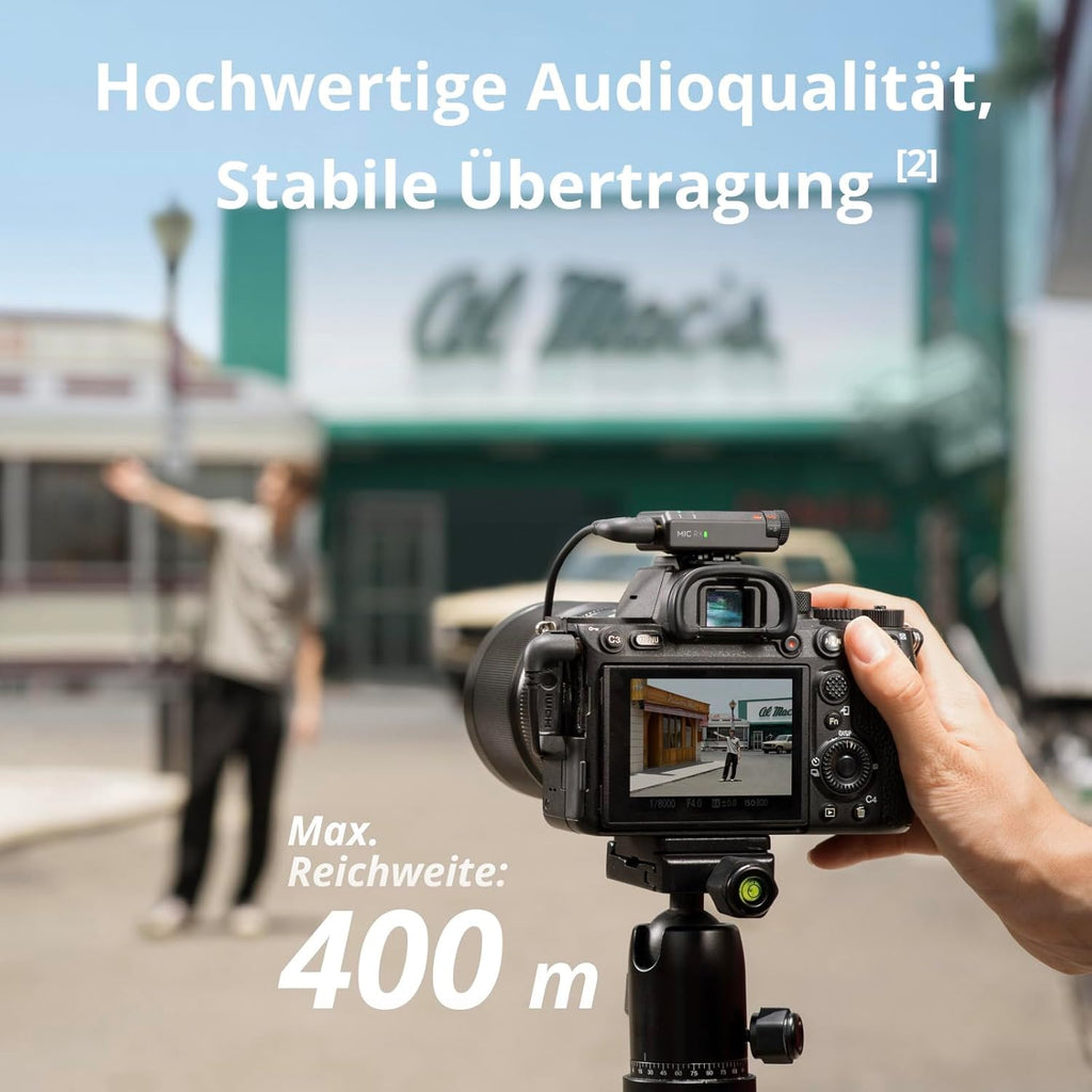 DJI Mic Mini (2 Transmitters, 1 Receiver, Charging Cradle), Wireless Lavalier Microphone, Bluetooth Microphone, OsmoAudio, 48 Hours Use, Mini Microphone for Mobile Phone/Camera, iPhone, Android, Vlog