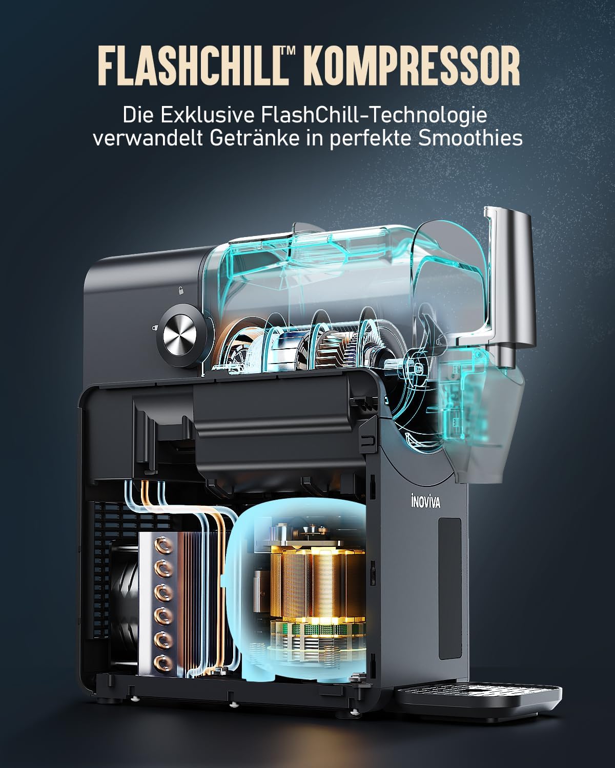 INOVIVA Slush Machine 2.6 L, No Ice Required, Slushie for Home with Self-Cleaning, 5 Preset Modes, Slushies, Milkshakes, Frappés & Frozen Cocktails (Updated)
