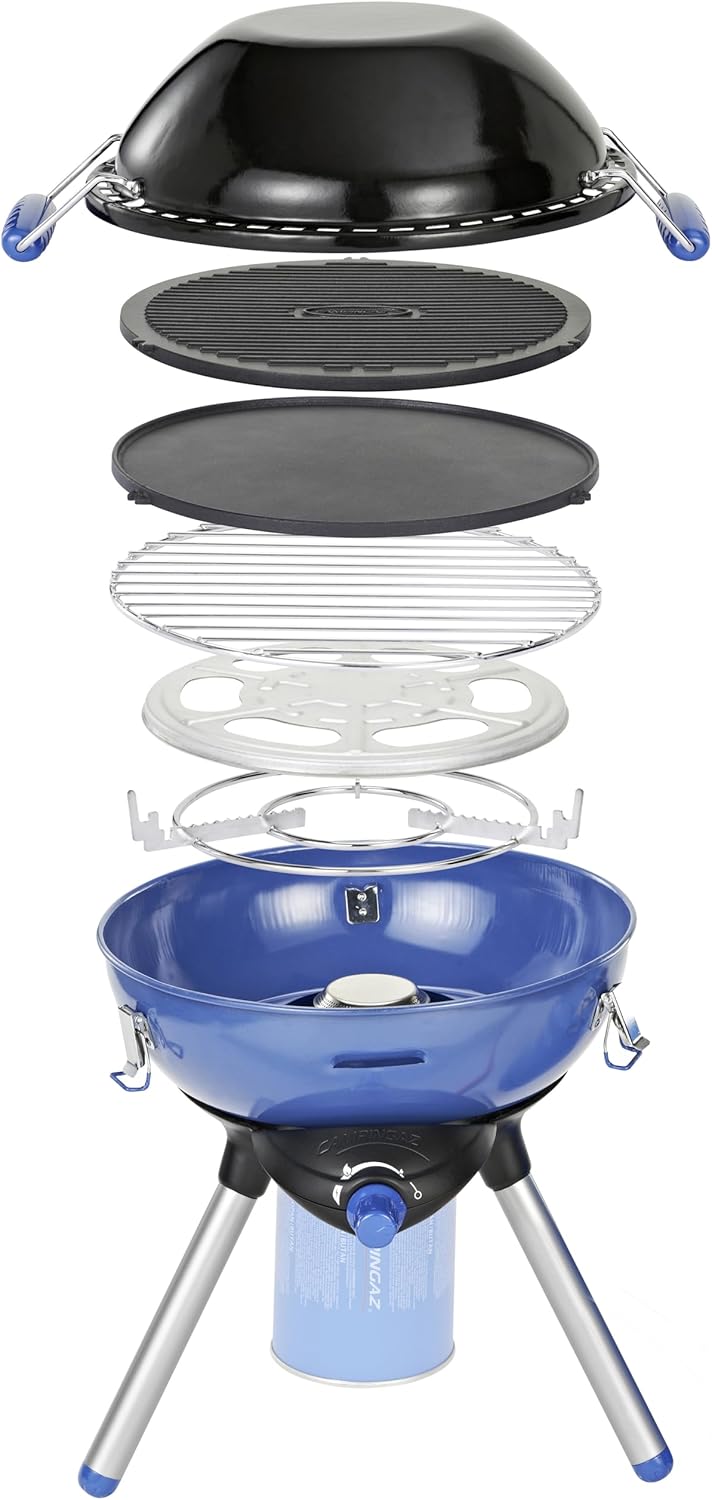 Campingaz Party Grill 400 CV for Use with a Valve Gas Cartridge CV300+ or CV470+ (Piezo ignition), blue