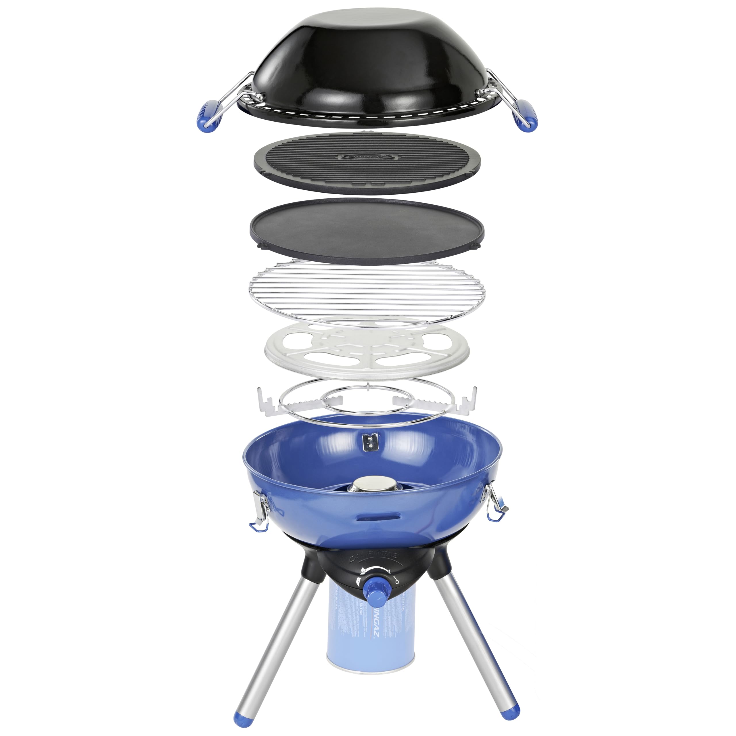 Campingaz Party Grill 400 CV for Use with a Valve Gas Cartridge CV300+ or CV470+ (Piezo ignition), blue