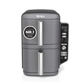 Ninja Double Stack XL Hot Air Fryer, 2 Vertical Drawers, 4 Cooking Levels, 2 Slots, Space Saving Design, 9.5L Capacity, 6 Functions, 8 Servings, Tongs, Black/Copper SL400EUCP