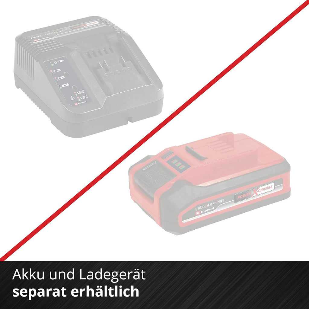Einhell Venturro 18/210 Power X-Change Cordless Leaf Vacuum Cleaner (Li-Ion, 18 V, Suction Power 500 m³/h, Collection Bag 45 L, Blow Function up to 210 km/h, without Battery and Charger)