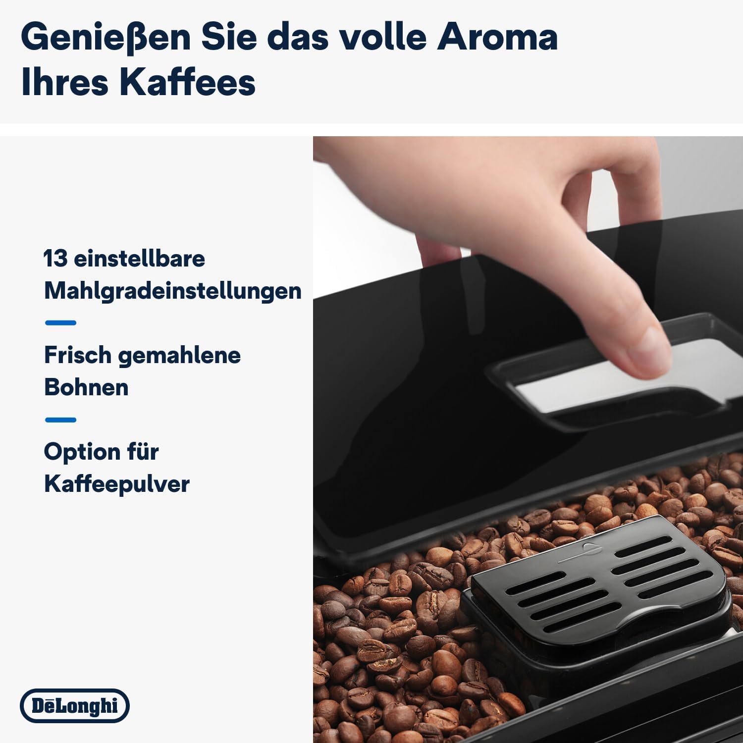 De'Longhi Magnifica S ECAM11.112.B, Fully Automatic Coffee Machine with Milk Frothing Nozzle for Cappuccinos, with Espresso Direct Selection Buttons and Rotary Control, 2 Cup Function, Black