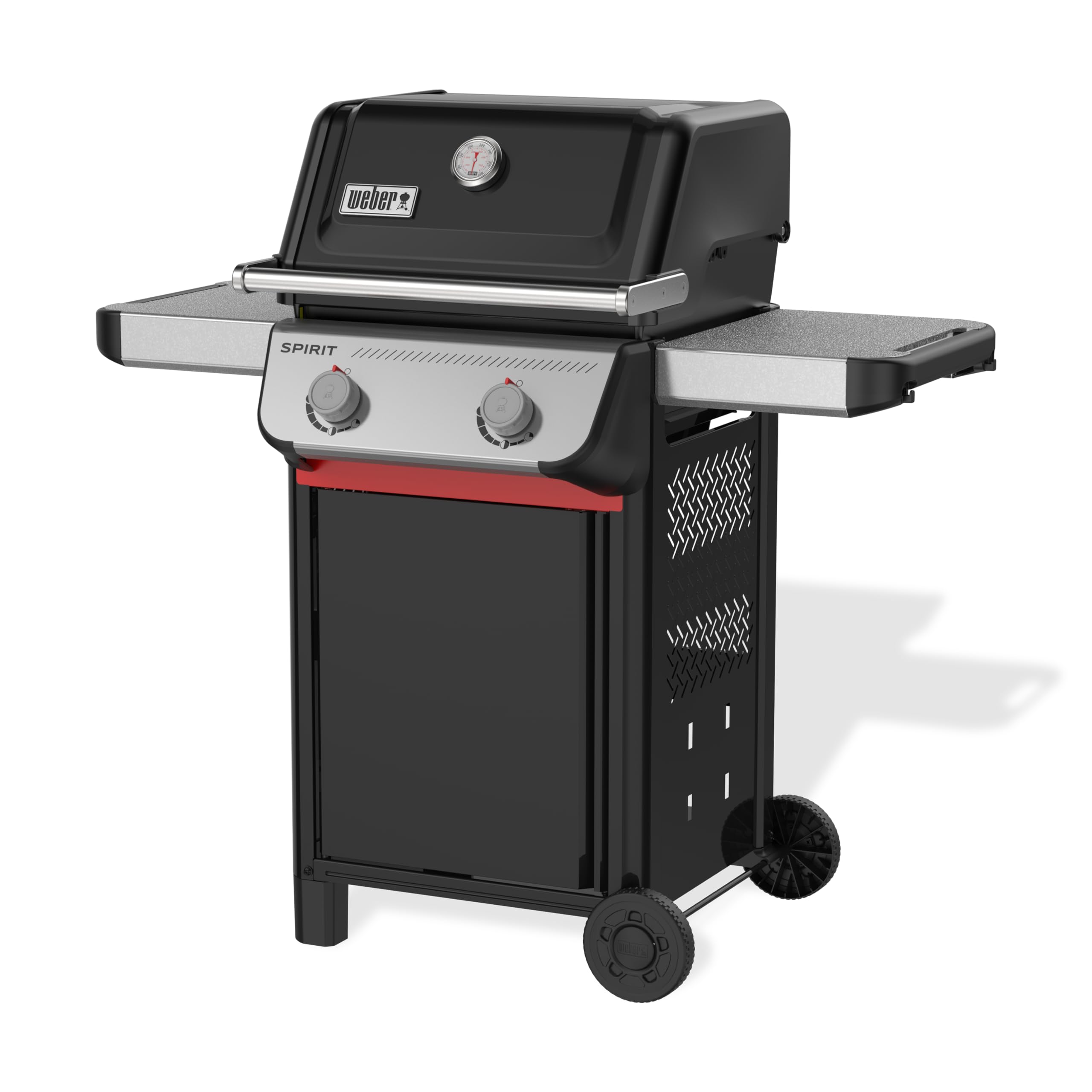 Weber Spirit E-310 Gasgrill | 3 Brenner, Snap-Jet Zündung, Robuste Räder und Warmhalterost, 51 x 46 cm Grillfläche, Weber Works kompatibel, Schwarz/Silber