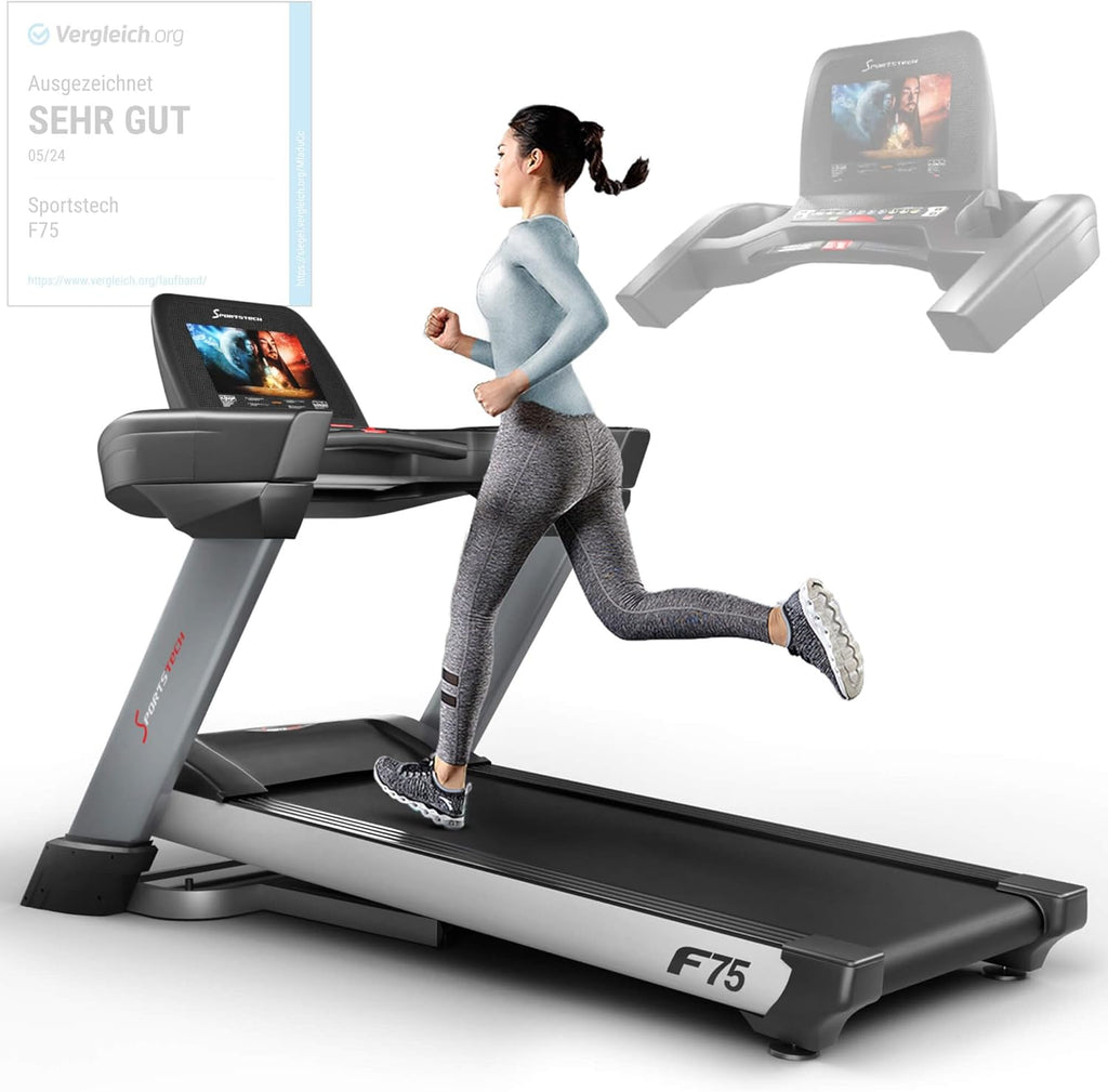 Sportstech F75: Profi-Laufband, klappbar, 7 PS, Android ✨