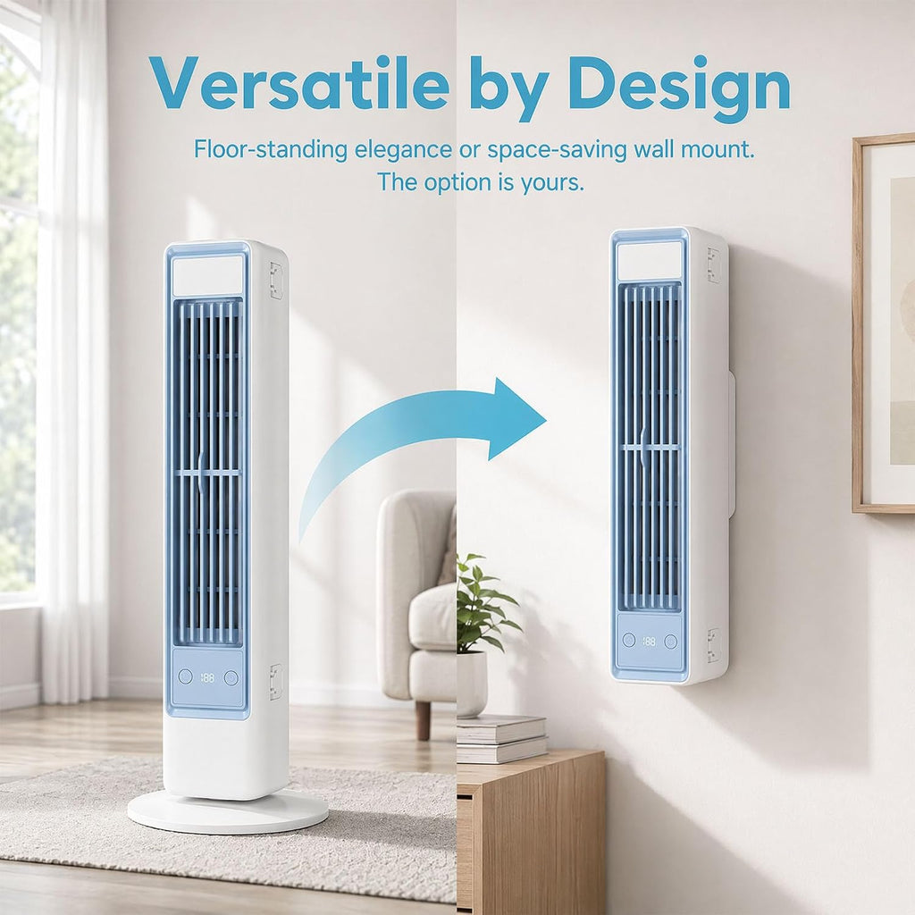 Energy-efficient mobile air cooler, portable air conditioner without exhaust hose, economical fan bladeless, 3 levels, environmentally friendly cooling for home