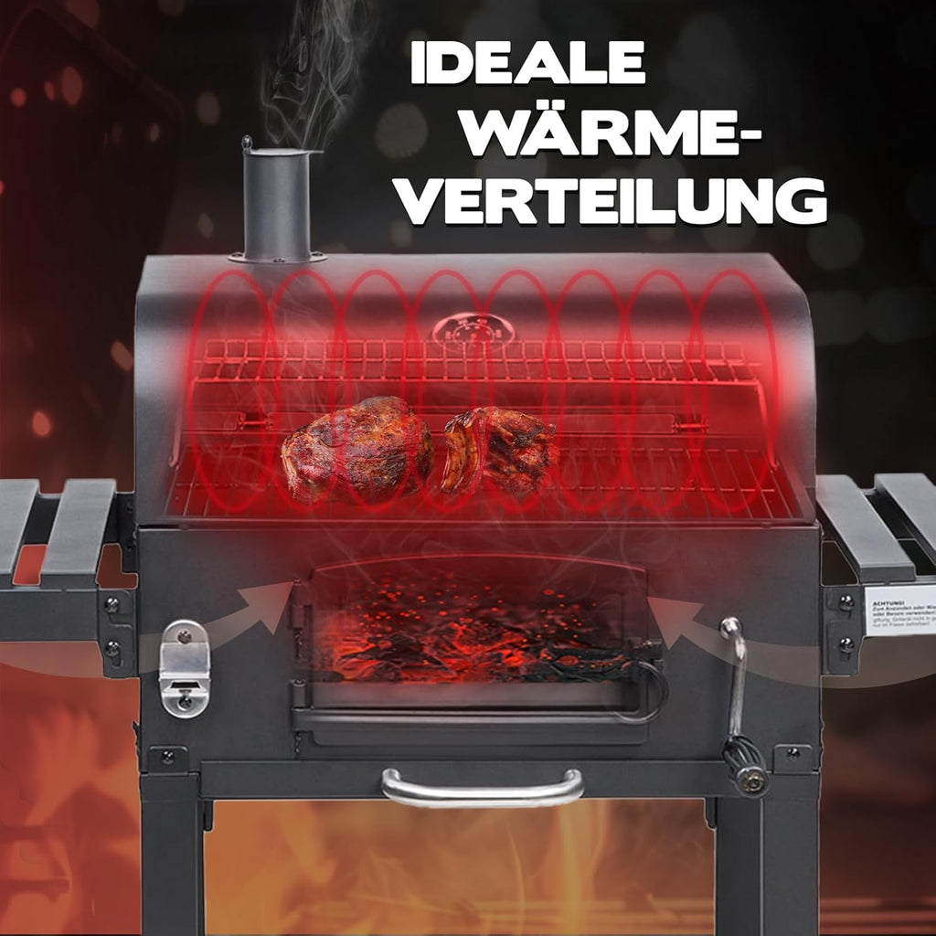 TAINO Hero XL BBQ Smoker Barbecue Trolley Charcoal Grill Fire Stand Grill Smoker Oven Accessories Cast Iron