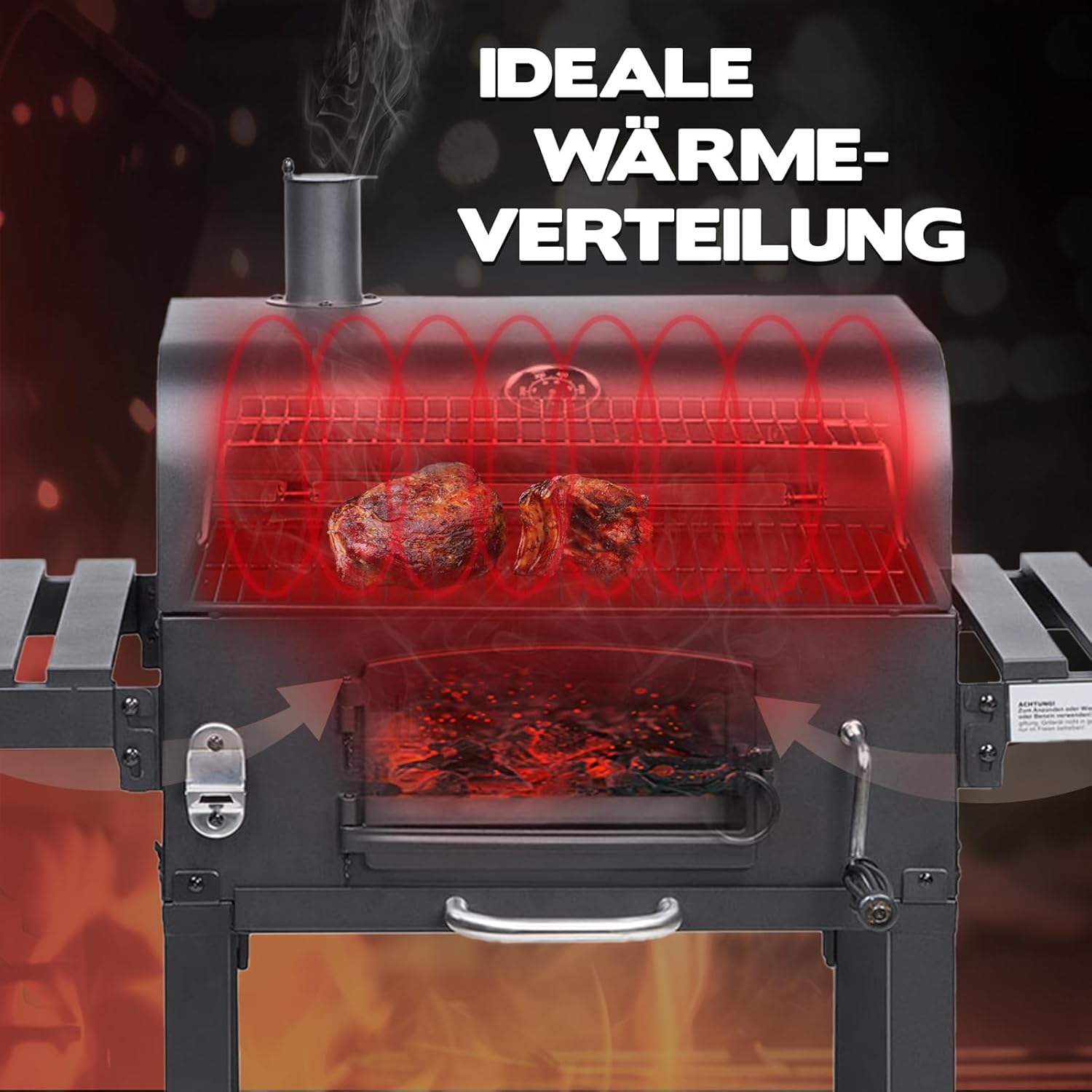 TAINO Hero XL BBQ Smoker Barbecue Trolley Charcoal Grill Fire Stand Grill Smoker Oven Accessories Cast Iron