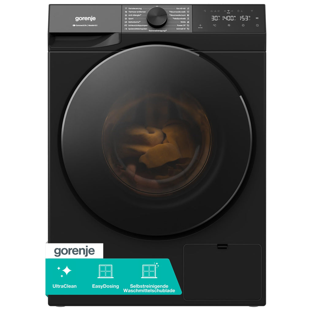 Gorenje WPNEI74A1TS Waschmachine mit Dampffunktion/ConnectLife / 7Kg / 1400 U/min / 15 Programme/Totaler AquaStop/WaveActive Trommel/ExtraHygiene/PowerWash/Schnell Waschgang/Weiß/EEK: A-10%