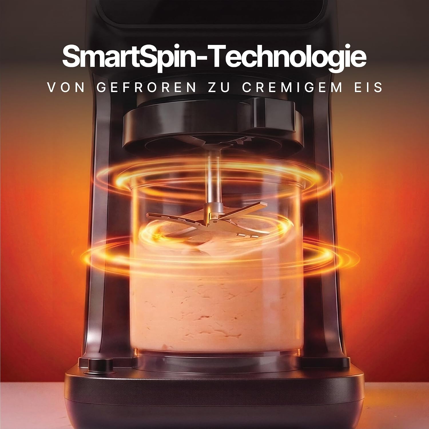 Seeger MultiCream Ice Cream Maker, 1.5 L, 10 Functions for Ice, Sorbet, Gelato, Milkshakes, Slushi & Frozen Yogurt, Mix-In Function, Includes 3 Containers, Touch Screen, BPA-Free, 800 W