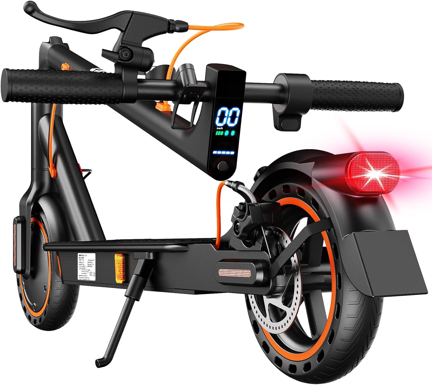 TODIMART T Series E-Scooter with Road Approval, 30 km Range, 350 W Motor, 8.5 Inch Honeycomb Tyres, Dual-Brake System, for Adults