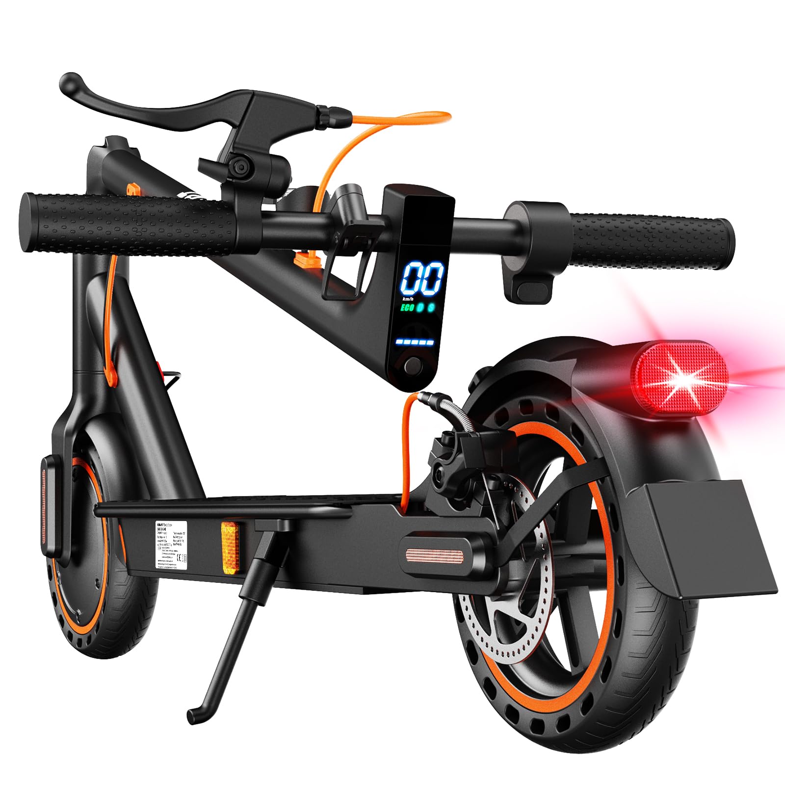 TODIMART T Series E-Scooter with Road Approval, 30 km Range, 350 W Motor, 8.5 Inch Honeycomb Tyres, Dual-Brake System, for Adults