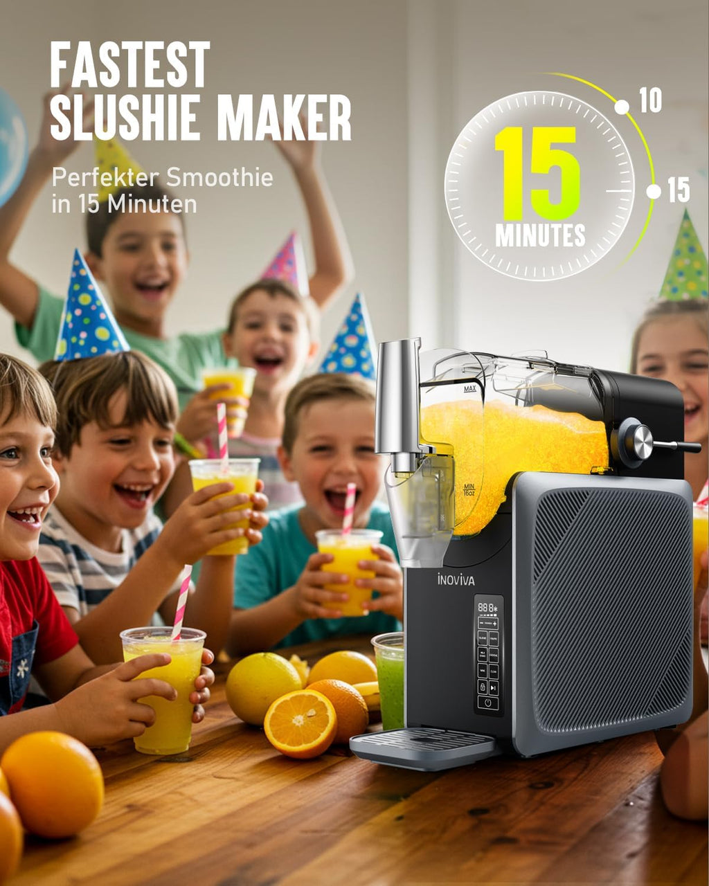 INOVIVA Slush Machine 2.6 L, No Ice Required, Slushie for Home with Self-Cleaning, 5 Preset Modes, Slushies, Milkshakes, Frappés & Frozen Cocktails (Updated)