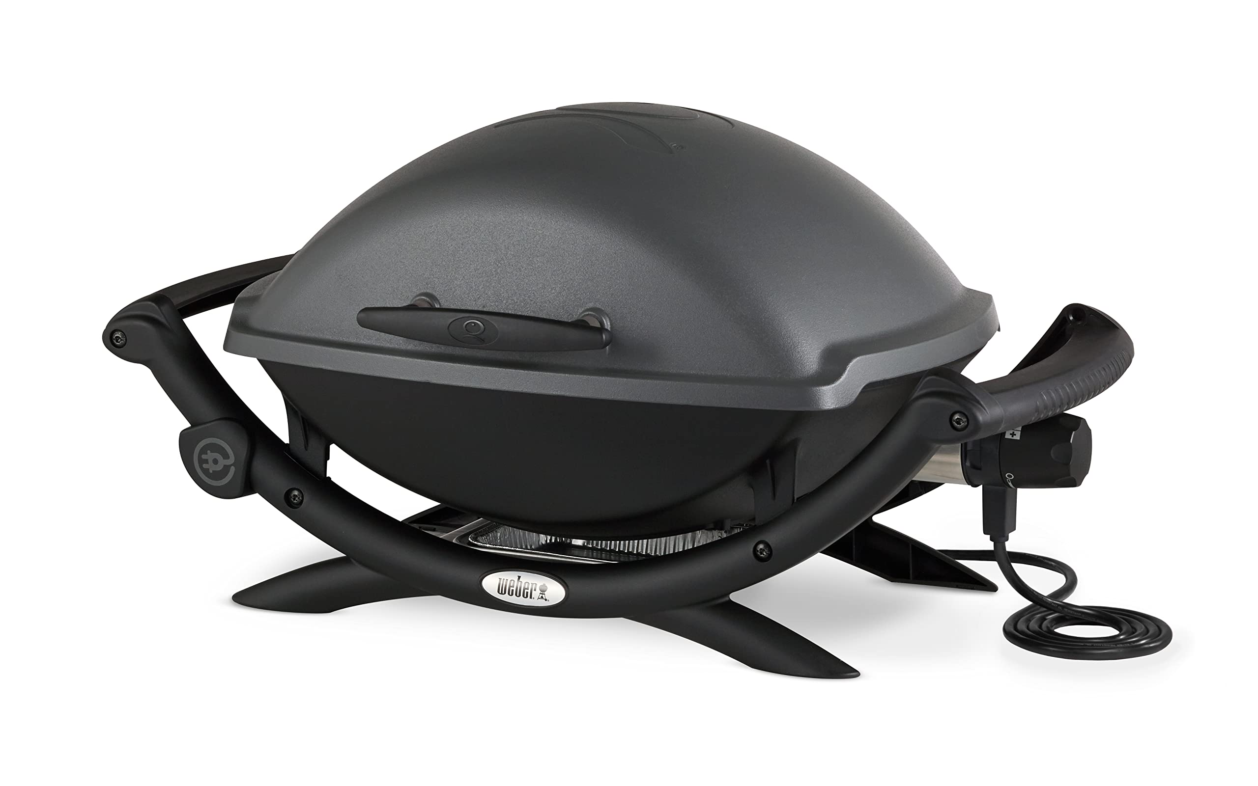 Weber Q 1400 Elektrogrill | Tragbarer Stadtgrill, Gusseisenrost, Schnellheizelement, 43 x 32 cm Grillfläche, Abnehmbare Auffangschale, 1,8 m Netzkabel