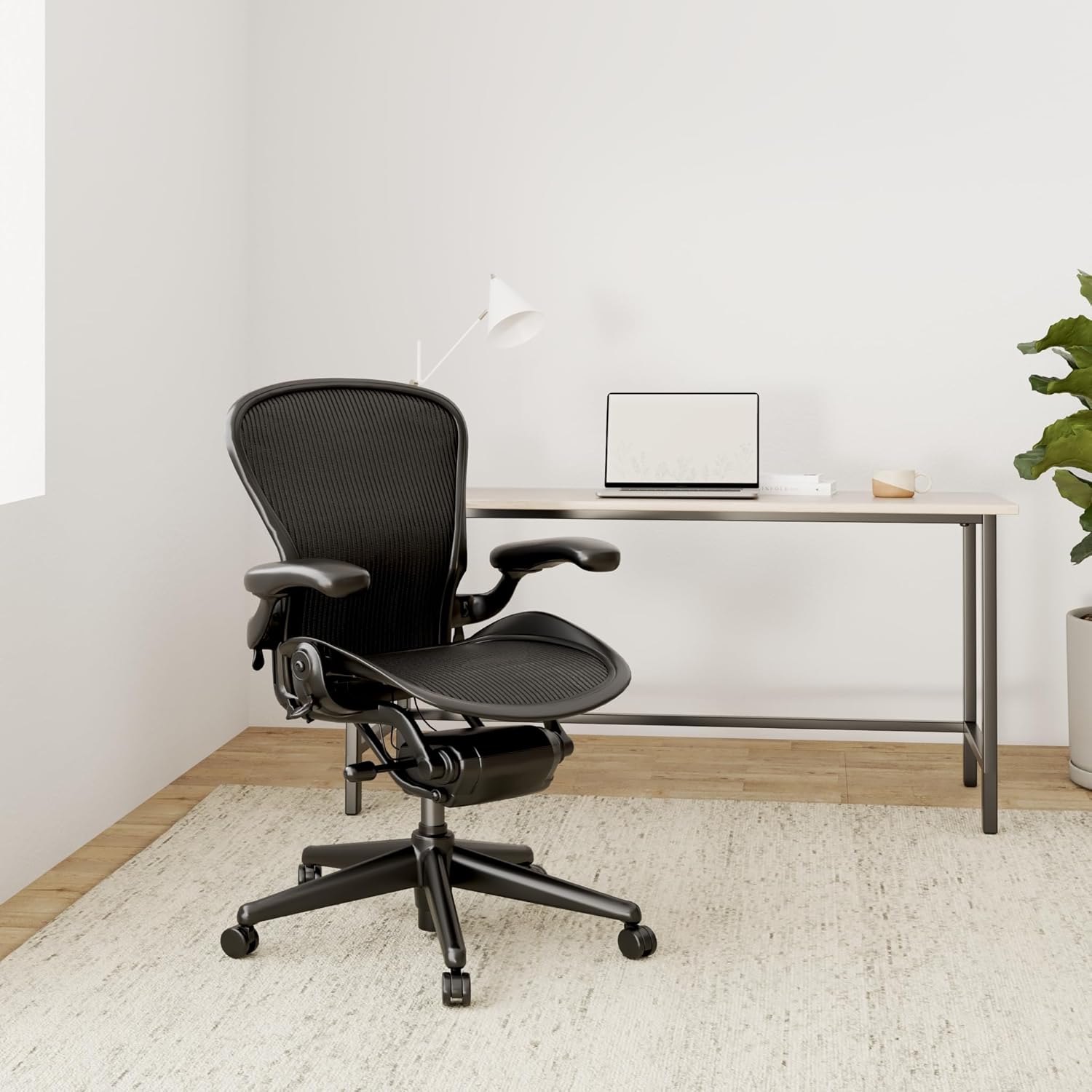 Herman Miller Aeron Chair - Highly Adjustable Graphite Frame - With PostureFit - Carbon Classic (Medium)