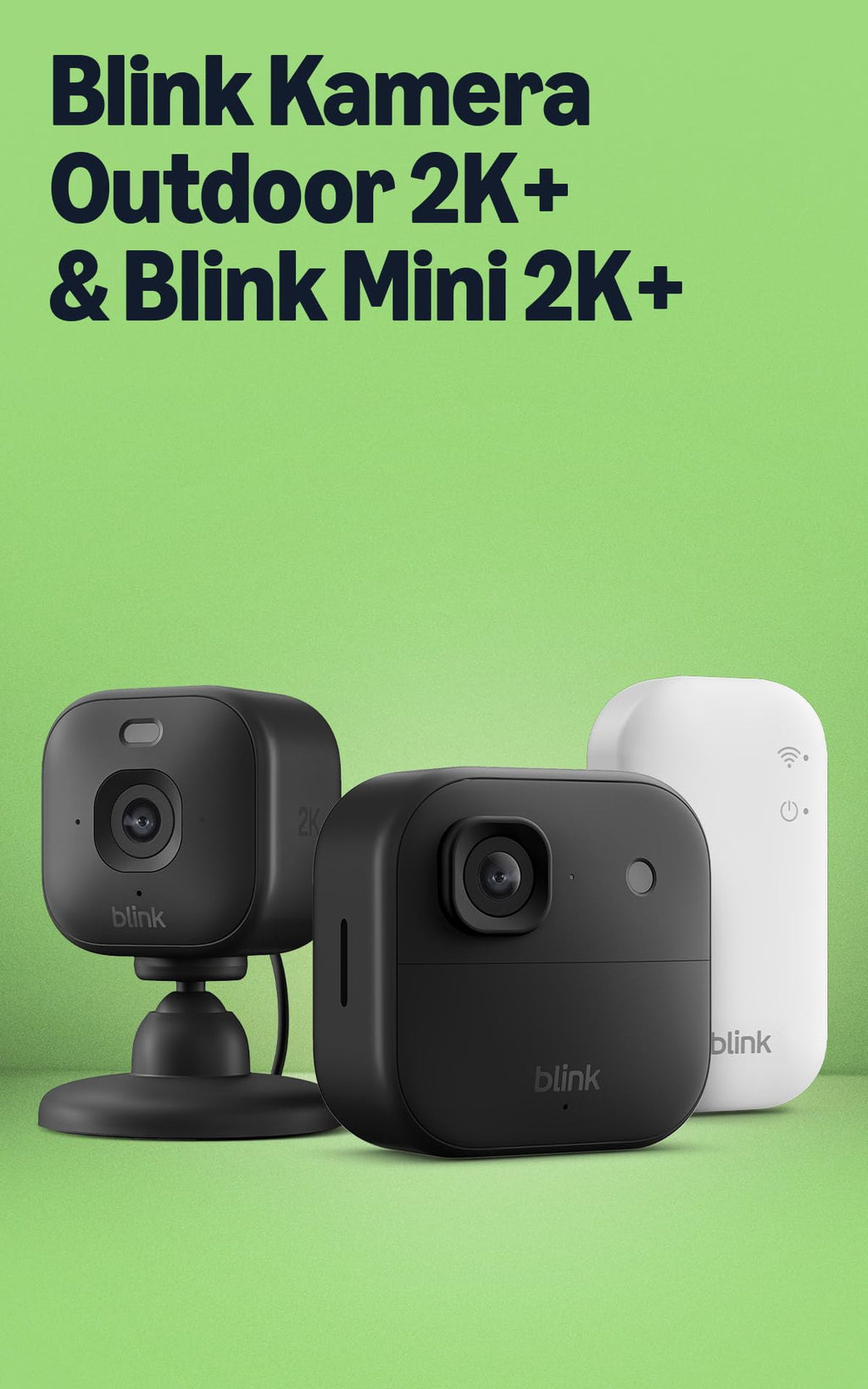 Blink Outdoor Camera 2K+ (newest gen) — Wireless smart security camera, 2K video resolution, enhanced audio, up to two-year battery. Sync Module Core included — 1 camera system, Black