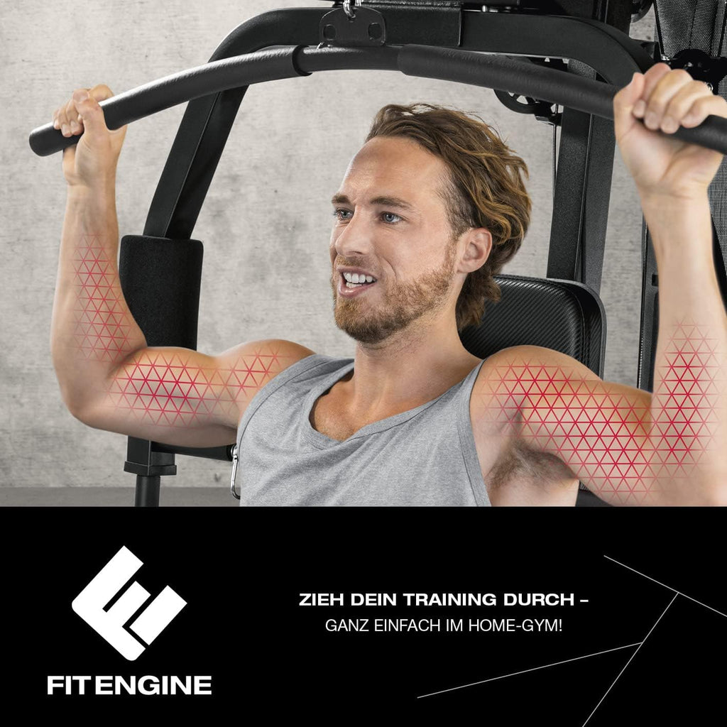 FitEngine Kraftstation: Komplettes Home Gym mit 67 kg Gewichten ✨