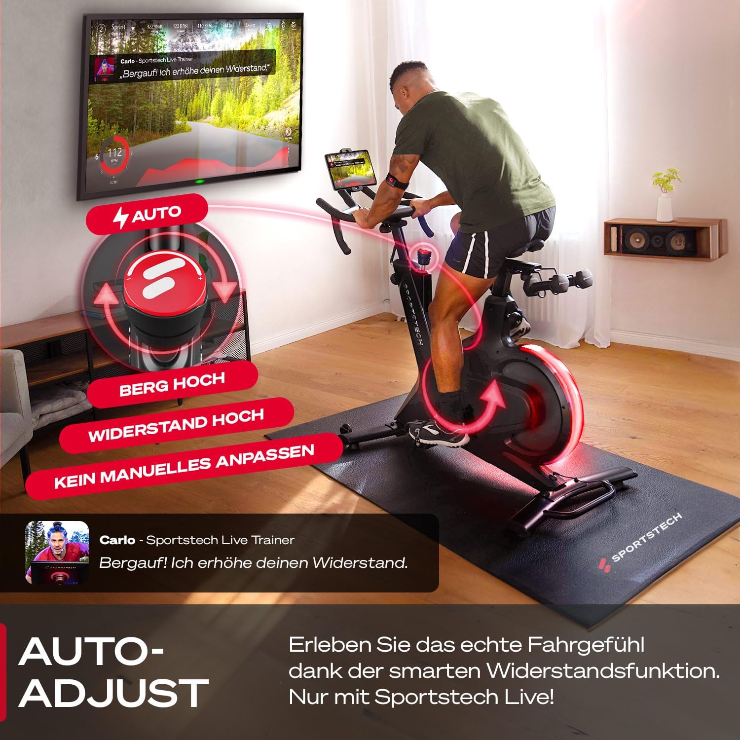 Sportstech Sbike Lite: Heimtrainer mit App & Tablet-Halterung ✨