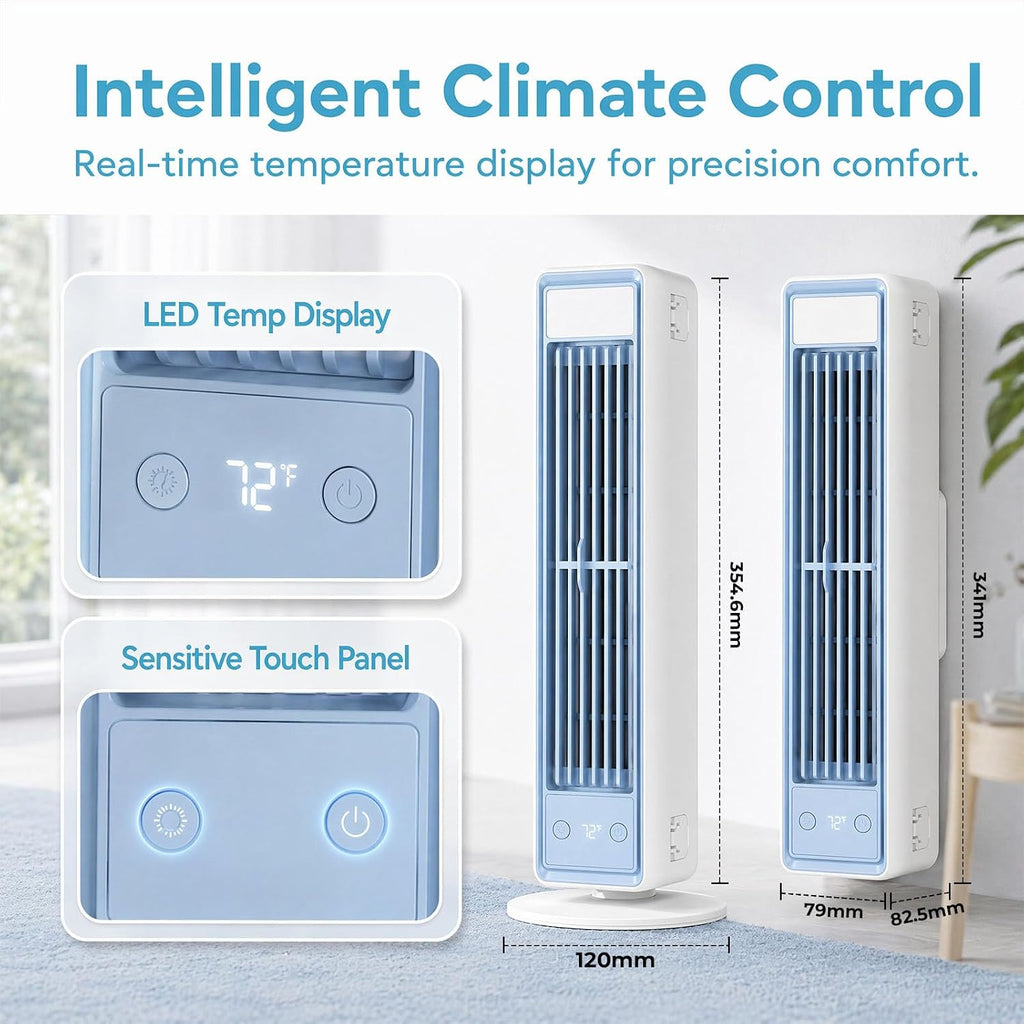 Energy-efficient mobile air cooler, portable air conditioner without exhaust hose, economical fan bladeless, 3 levels, environmentally friendly cooling for home