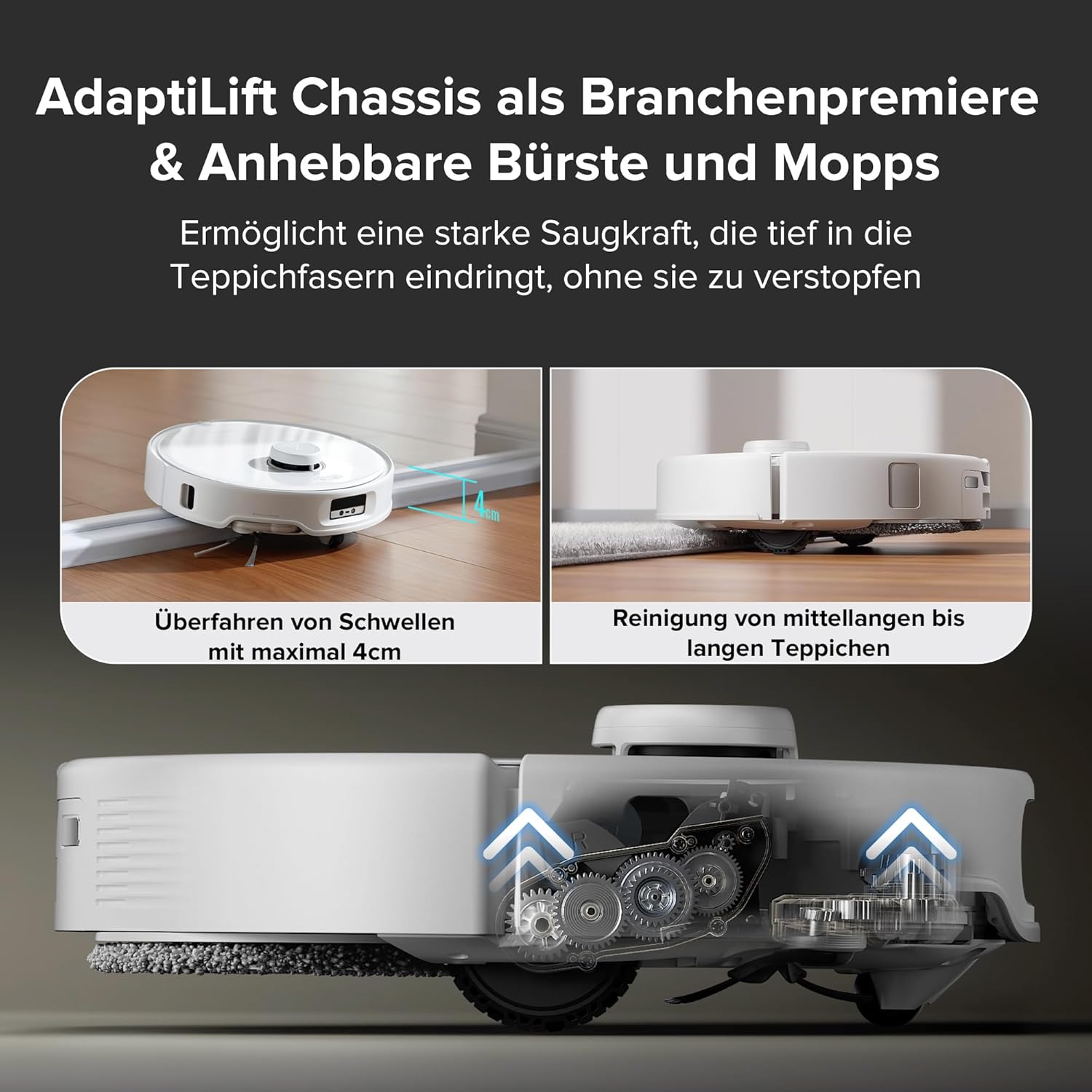 Roborock Qrevo Curv, 18,500Pa, Hebemopp, 75°C Wäsche, Anti-Tangle, Sprachsteuerung