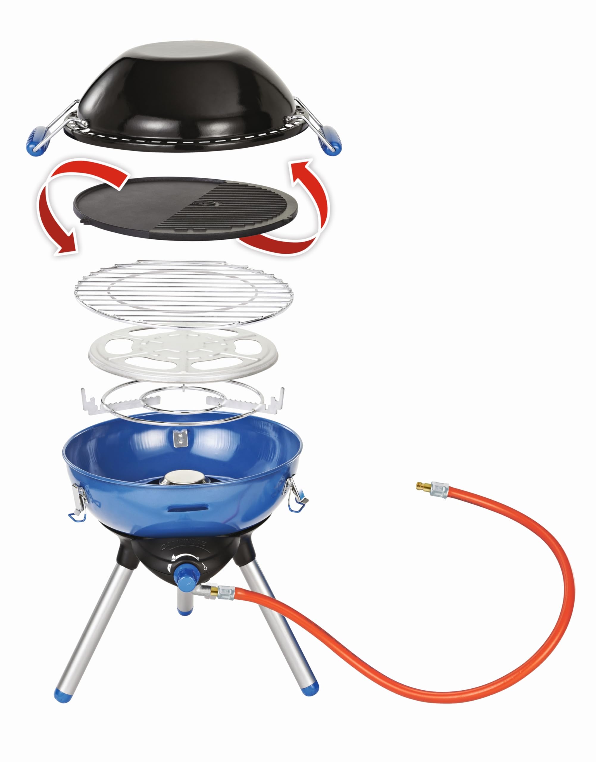 Campingaz Party Grill 400 CV for Use with a Valve Gas Cartridge CV300+ or CV470+ (Piezo ignition), blue