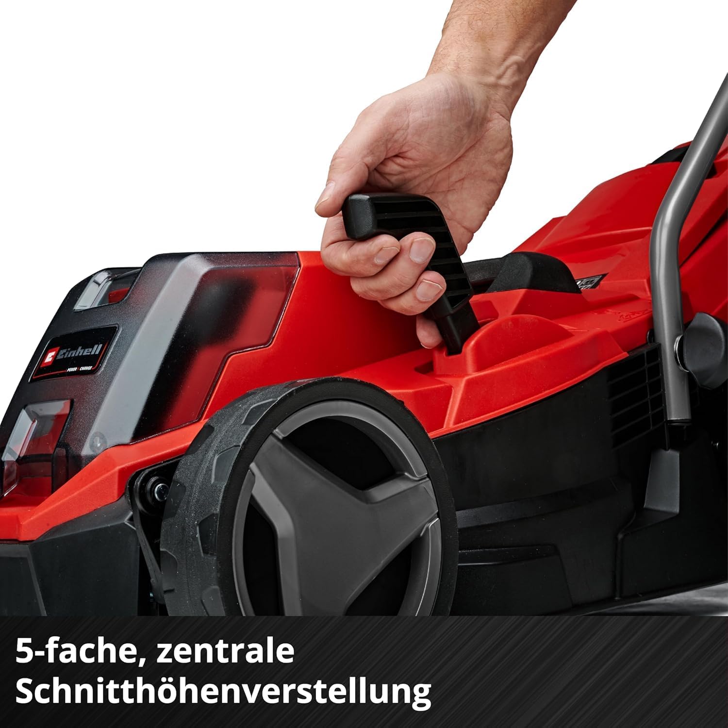 Einhell Akku-Rasenmäher GE-cm 18/33 Li Kit Power X-Change (18 V, 33 cm Schnittbreite, bis 200 m², Brushless, 30L Fangkorb, 25-65 mm Schnitthöhe, inkl. 4,0 Ah Akku + Ladegerät)