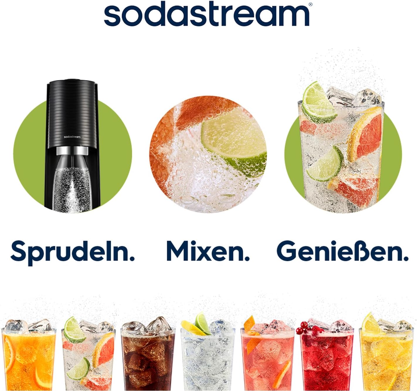 SodaStream Wassersprudler TERRA Promopack mit Quick-Connect CO2-Zylinder | inkl. 3x 1L FUSE Kunststoffflasche (spülmaschinengeeignet) | Farbe: Schwarz