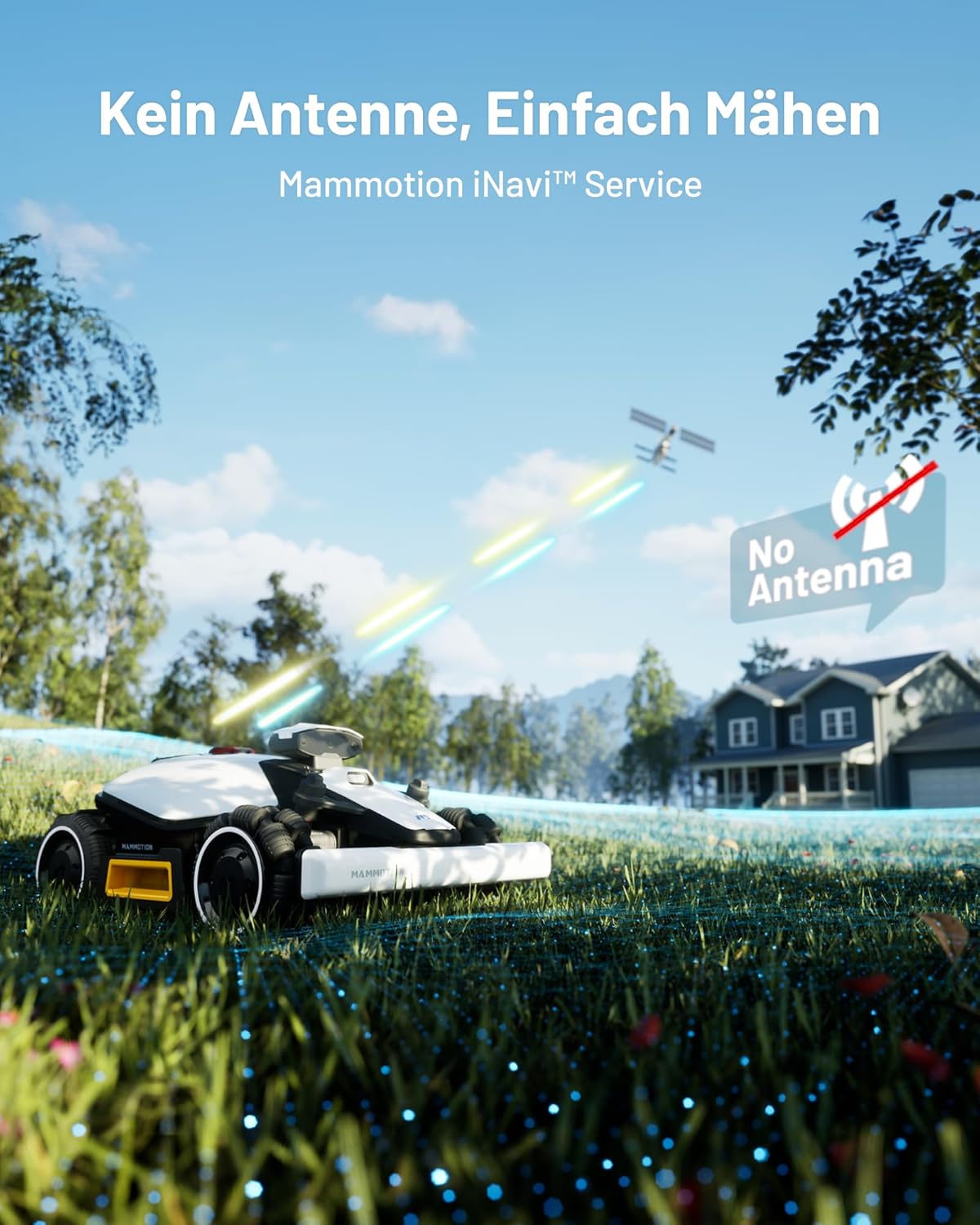 MAMMOTION LUBA mini AWD 1500 Mähroboter 1500 m², NetRTK+Vision, ohne Kabel, 80 % Steigung