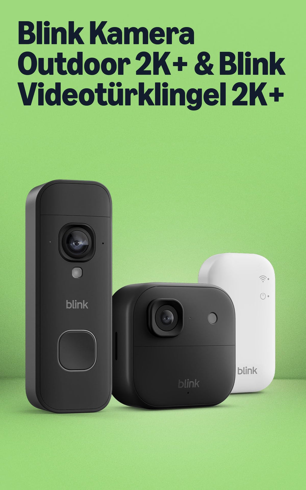 Blink Outdoor Camera 2K+ (newest gen) — Wireless smart security camera, 2K video resolution, enhanced audio, up to two-year battery. Sync Module Core included — 1 camera system, Black