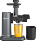 Ninja Cold Press Juicer Vegetable and Fruit with 700ml Cup & 1.1L Pulp Container, for Fresh Juices, Drinks & Wellness Shots, Compact, Dishwasher Safe & Removable Parts, Grey JC151EU