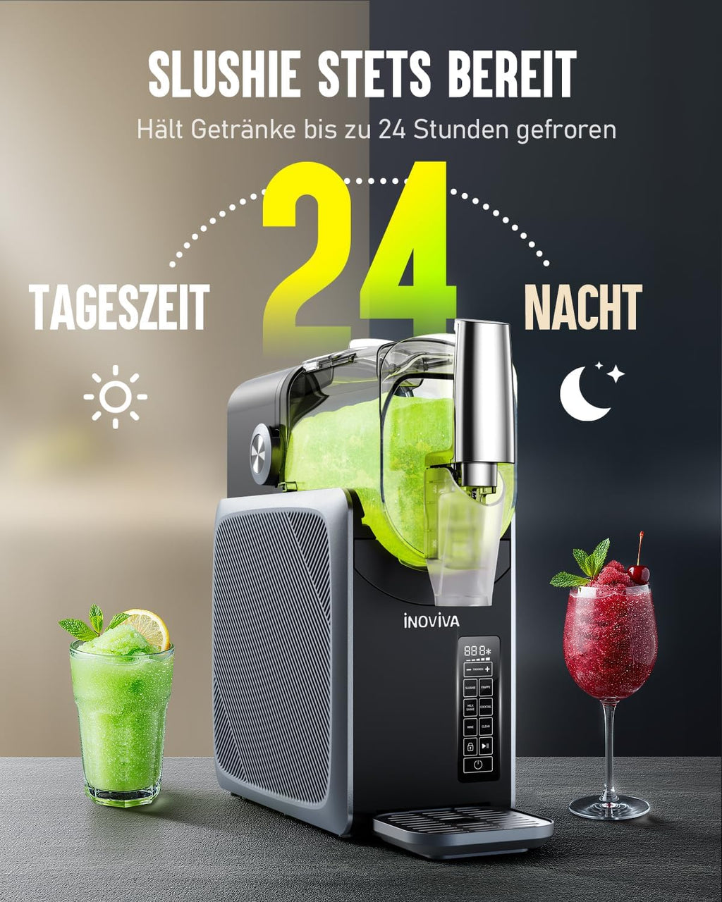 INOVIVA Slush Machine 2.6 L, No Ice Required, Slushie for Home with Self-Cleaning, 5 Preset Modes, Slushies, Milkshakes, Frappés & Frozen Cocktails (Updated)