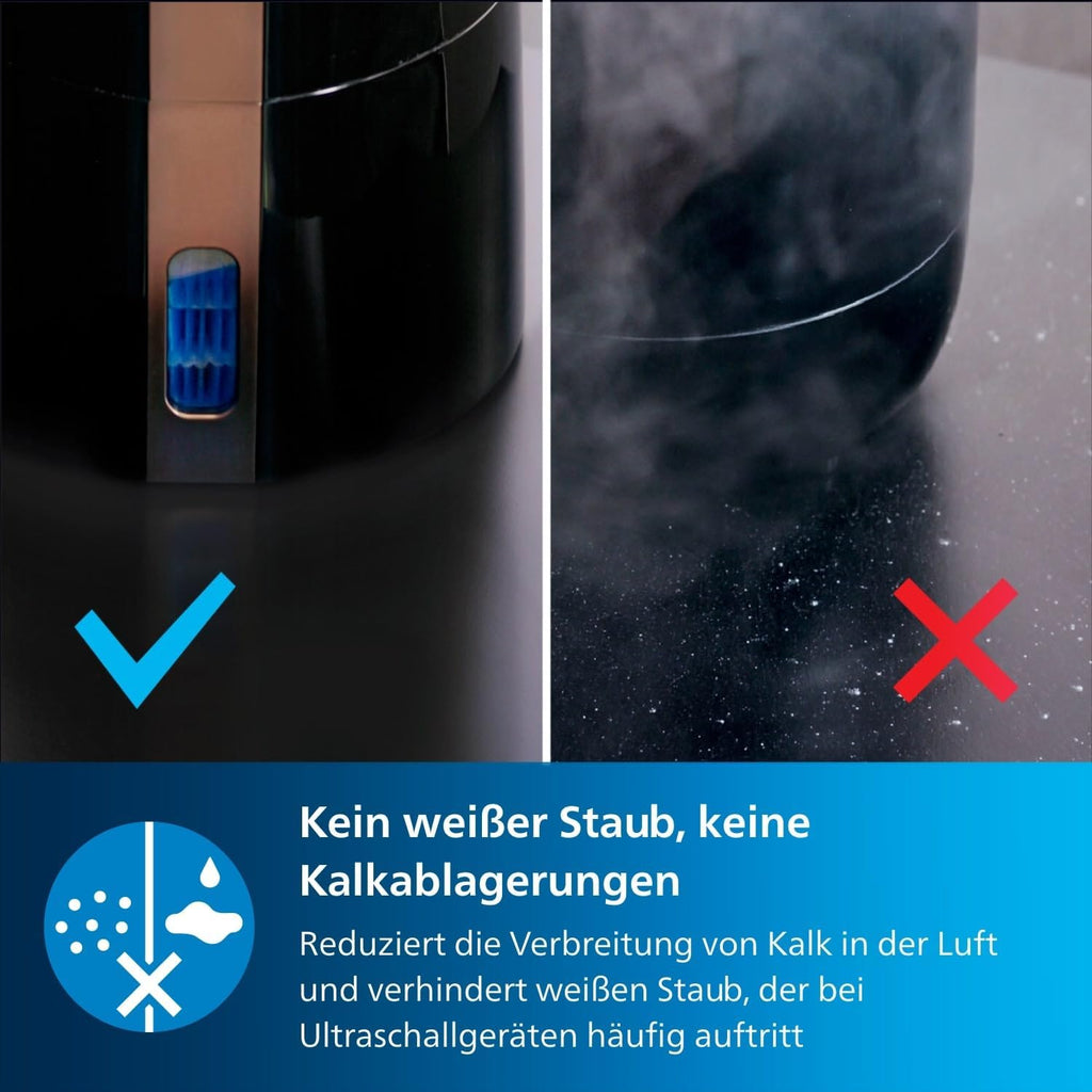 Philips 3000 Series HU3918/10 Humidifier, For Up To 45 m², Hygienic NanoCloud Technology, Quiet Night Mode, Automatic Mode, 3 Litre Water Tank, Black