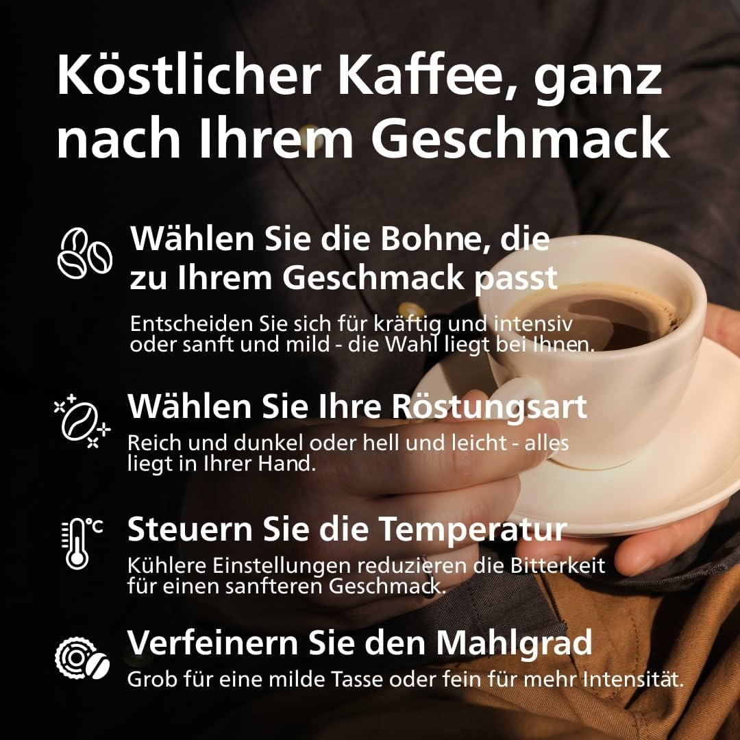 Philips 2200 Series Fully Automatic Coffee Machine, 2 Types of Coffee, Classic Milk Frother, Intuitive Touch Display, 100% Ceramic Grinder, Matt Black (EP2220/10)