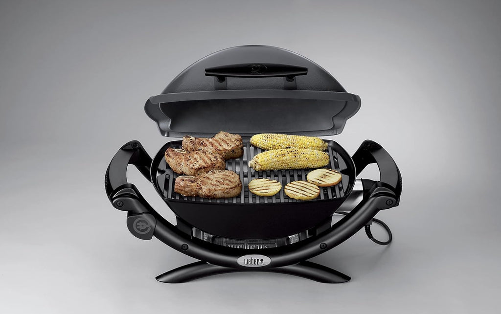 Weber Q 1400 Elektrogrill | Tragbarer Stadtgrill, Gusseisenrost, Schnellheizelement, 43 x 32 cm Grillfläche, Abnehmbare Auffangschale, 1,8 m Netzkabel