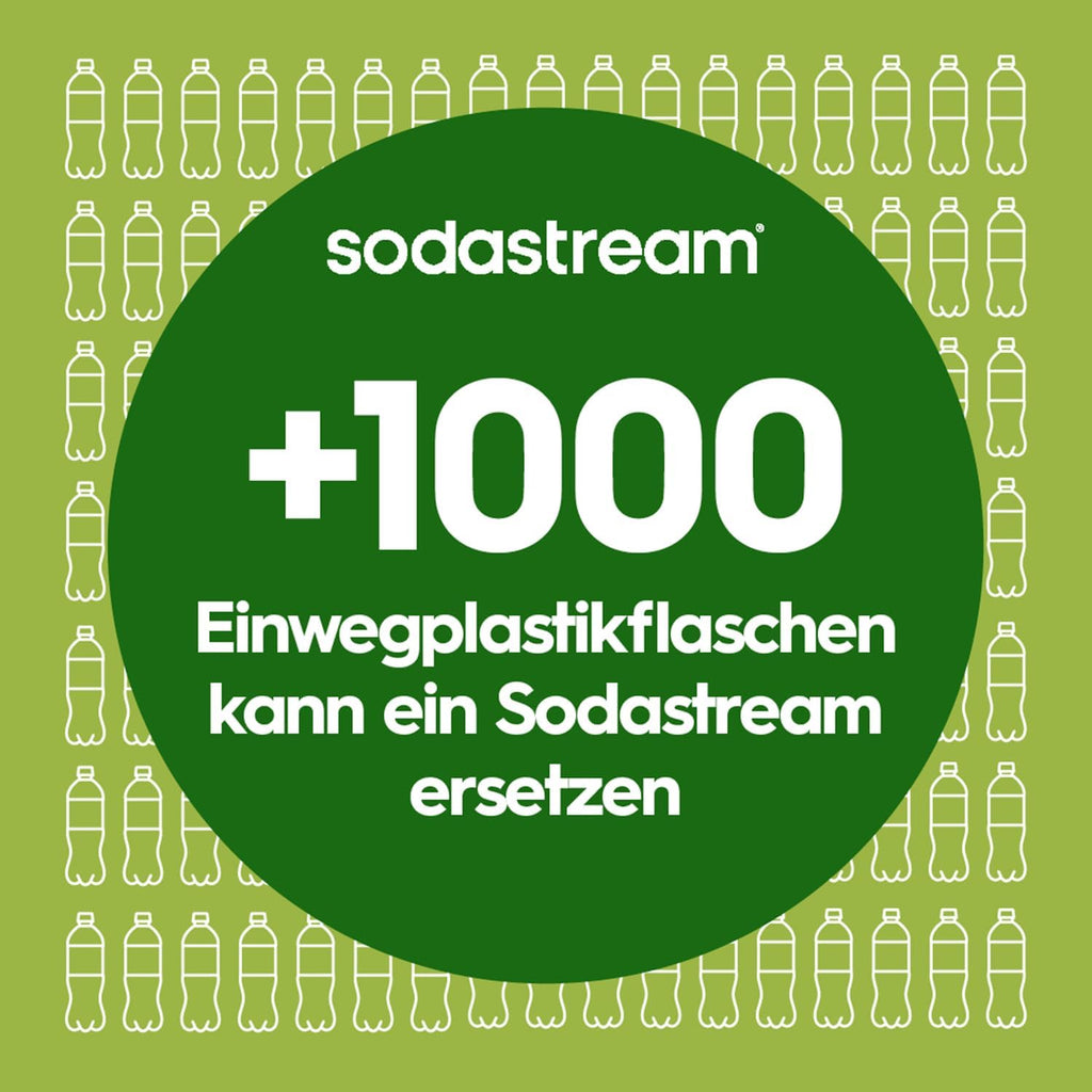 SodaStream Wassersprudler TERRA Promopack mit Quick-Connect CO2-Zylinder | inkl. 3x 1L FUSE Kunststoffflasche (spülmaschinengeeignet) | Farbe: Schwarz