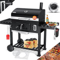 Kesser® Barbecue Trolley, XXL Charcoal Grill with Lid, Wheels, Stainless Steel Handle, Grill Grate and Thermometer, Charcoal Grill Cart, Large, for BBQ, Camping, Patio, Garden (Grey/Silver)
