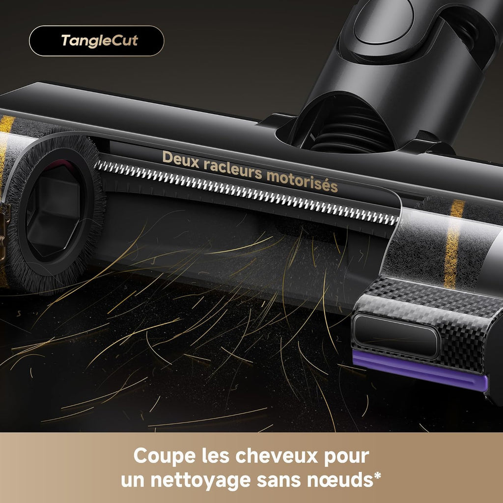 dreame V20 Pro-A Cordless Vacuum Cleaner, 0.01 mm Edges, Hard Floors, Carpets and Hair, Tangle-Free, 24000PA / 210AW, Autonomy of 90 Min, Filtration 99.99%