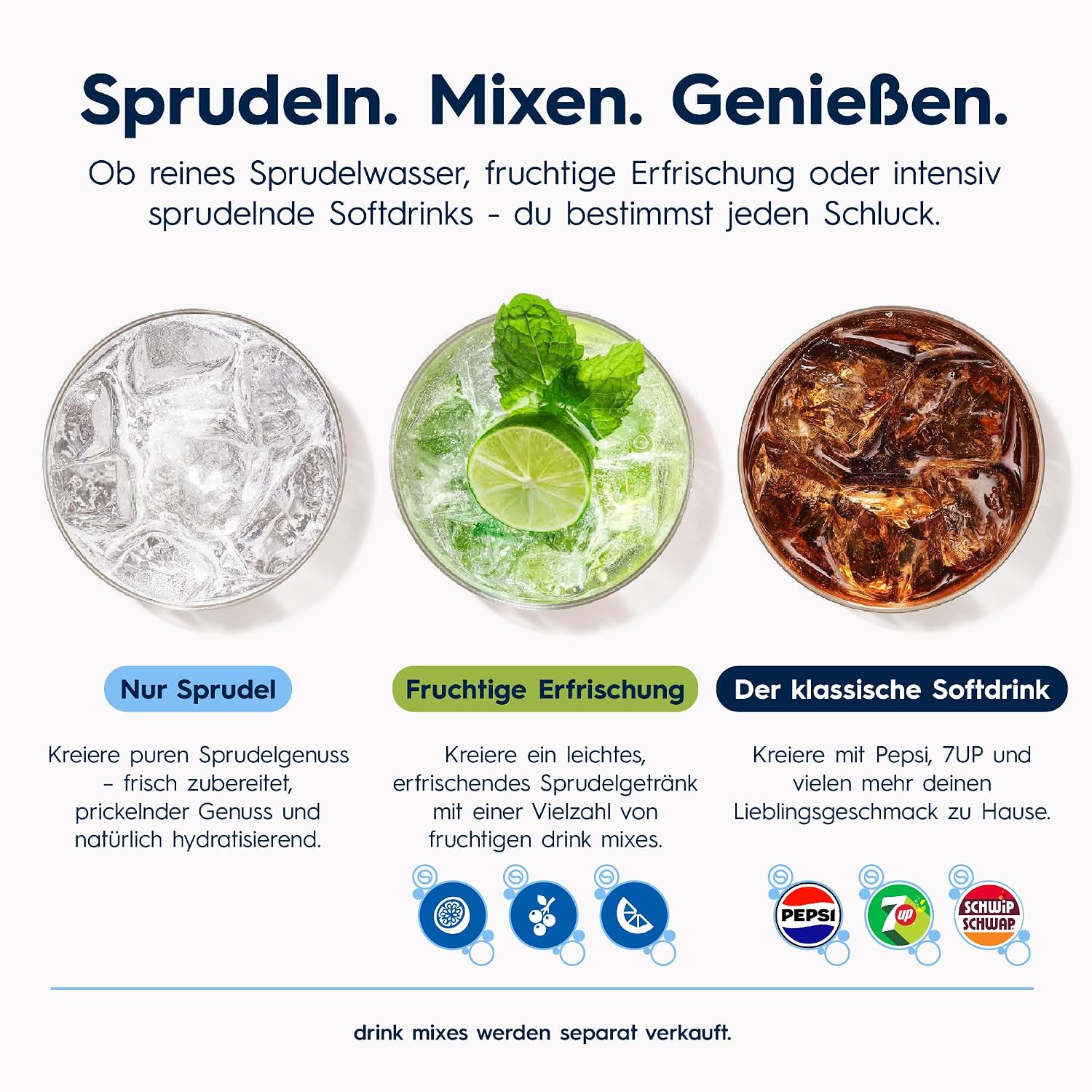 SodaStream Crystal 3.0 Wassersprudler mit 1x Quick-Connect CO2-Zylinder und 2X Glaskaraffen, Silber, Schwarz, Titan, 45 cm