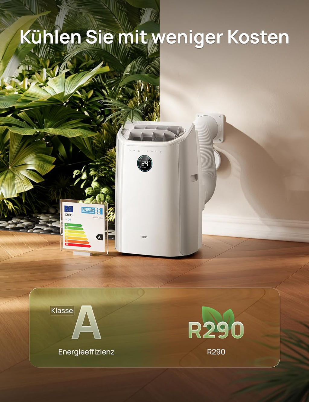 DREO Mobile Air Conditioner, 10,000 BTU Portable Air Conditioner for Bedroom, 3-in-1 Cooling/Ventilation/Dehumidification, Drainage-free Cooling, App/Voice Control/Remote Control, 24-Hour Timer, AC515S