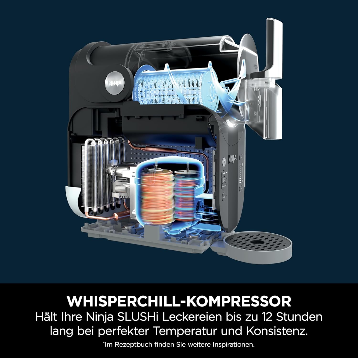 Ninja SLUSHi FS301EUTG Slush Ice Cocktails Frappe Milkshakes & Frozen Juice Machine - No Ice or Preparation - WhisperChill Technology - Holds 1.9L - Green