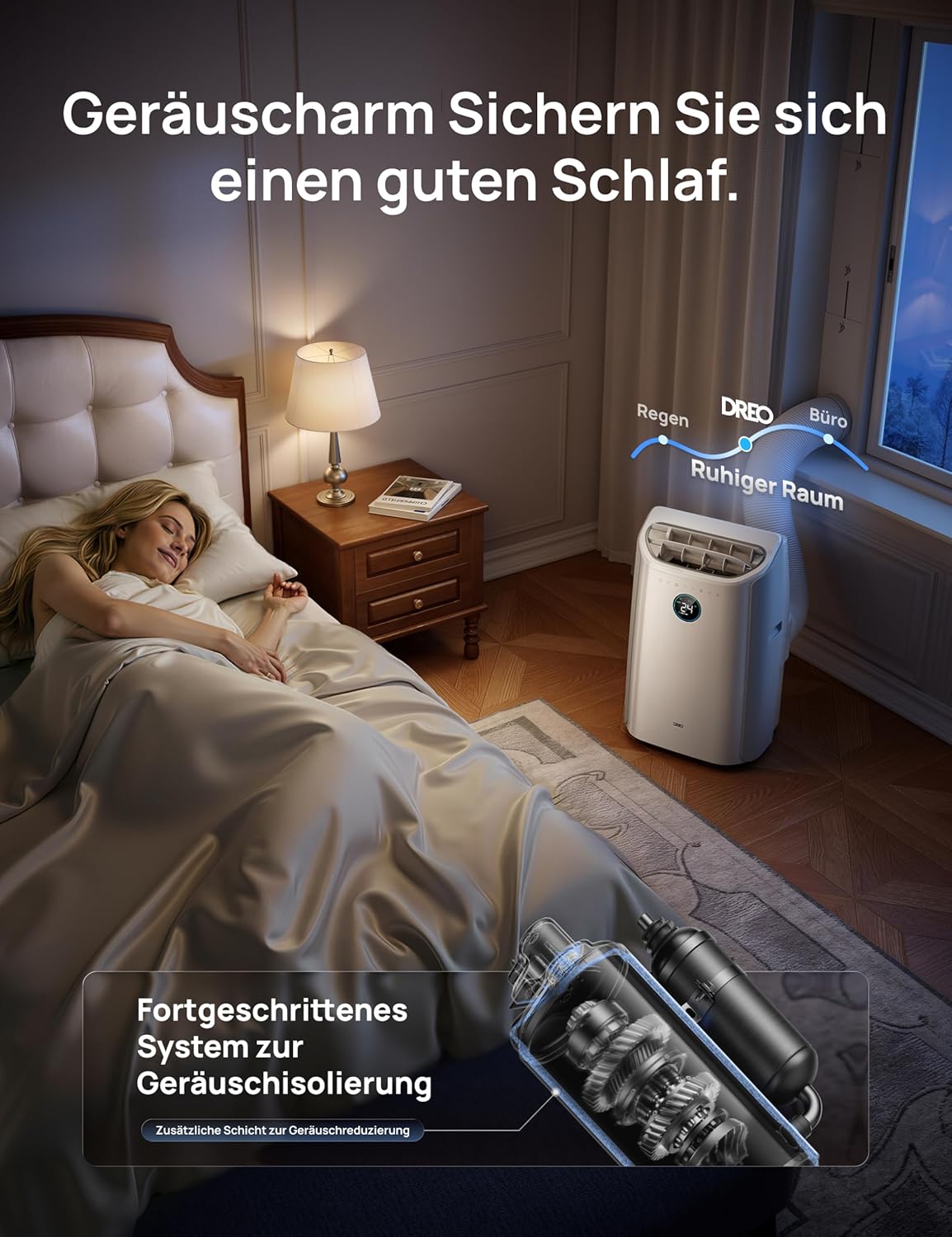DREO Mobile Air Conditioner, 10,000 BTU Portable Air Conditioner for Bedroom, 3-in-1 Cooling/Ventilation/Dehumidification, Drainage-free Cooling, App/Voice Control/Remote Control, 24-Hour Timer, AC515S
