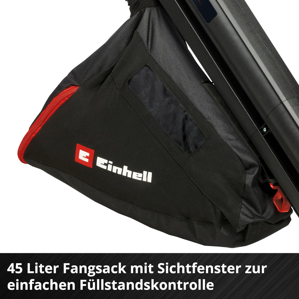 Einhell Venturro 18/210 Power X-Change Cordless Leaf Vacuum Cleaner (Li-Ion, 18 V, Suction Power 500 m³/h, Collection Bag 45 L, Blow Function up to 210 km/h, without Battery and Charger)