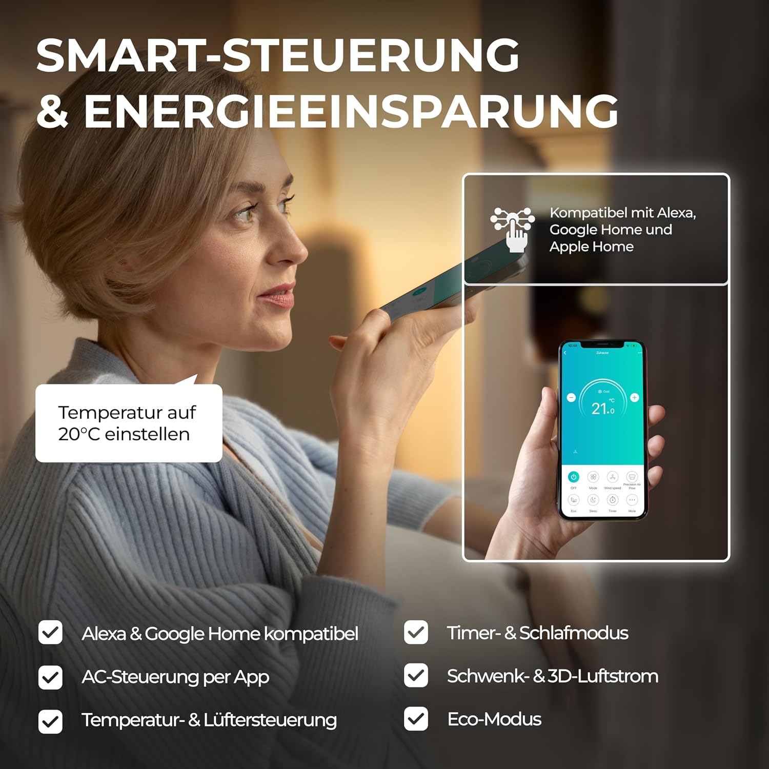 Kältebringer Split Klimaanlage - 12000 BTU (3,4 kW) - Klimagerät mit Heizfunktion, WiFi & App, bis 55qm, sehr leise - Set mit 5m Kupferleitung, Kältemittel R32, Montagematerial