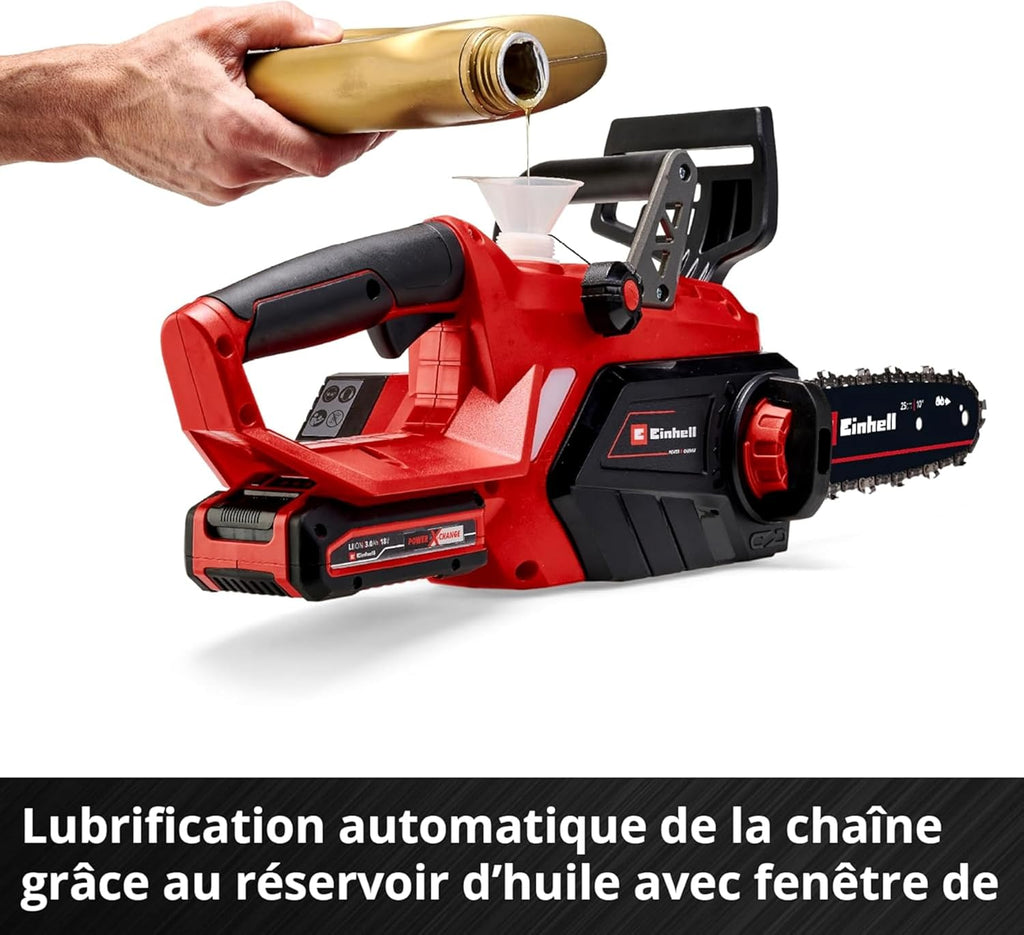 Einhell Cordless chainsaw GE-LC 18/25 Li Solo - Power X-Change (18 V, Guide length 25 cm, Cutting length 23 cm) Delivered without battery or charger