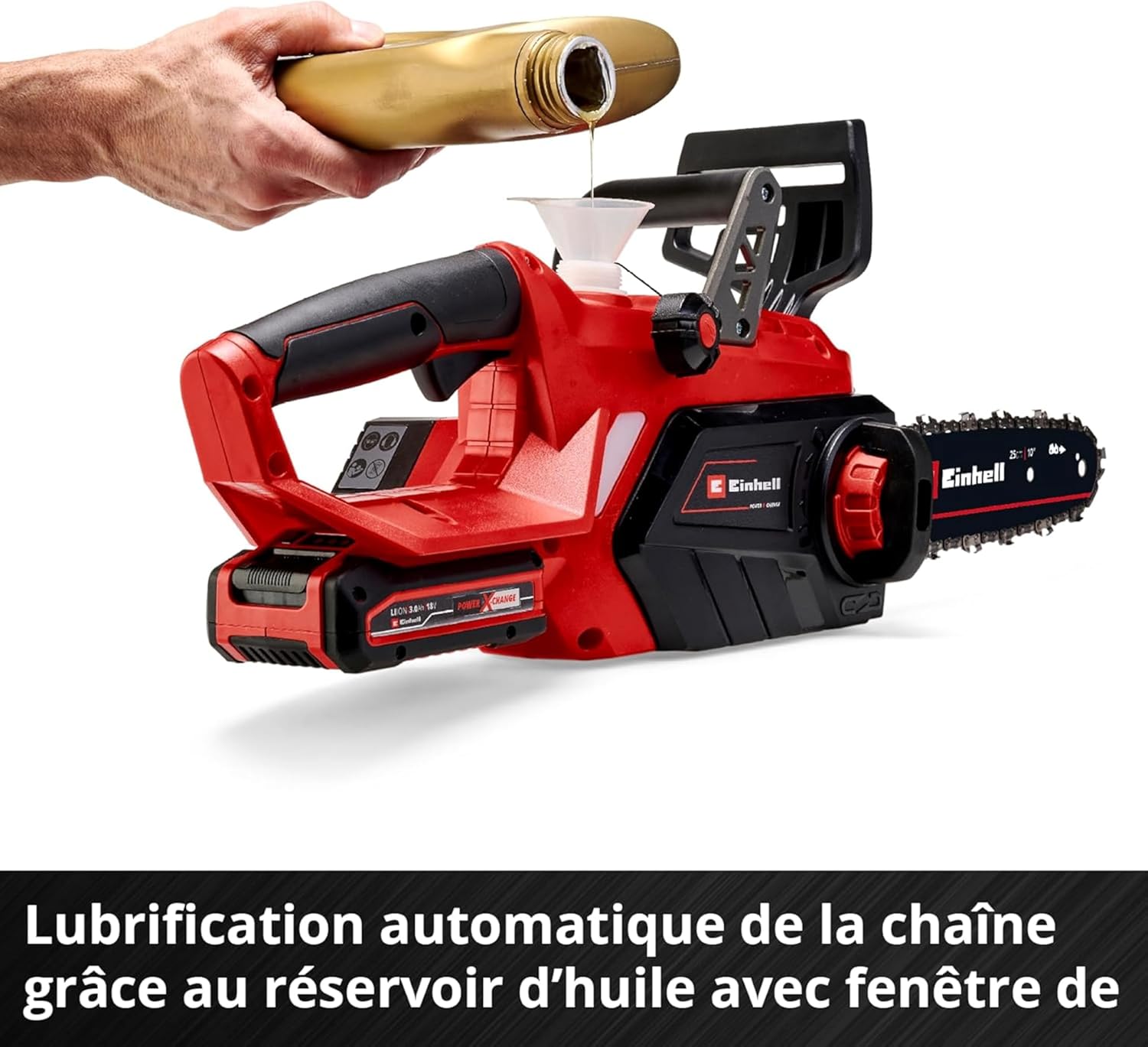 Einhell Cordless chainsaw GE-LC 18/25 Li Solo - Power X-Change (18 V, Guide length 25 cm, Cutting length 23 cm) Delivered without battery or charger