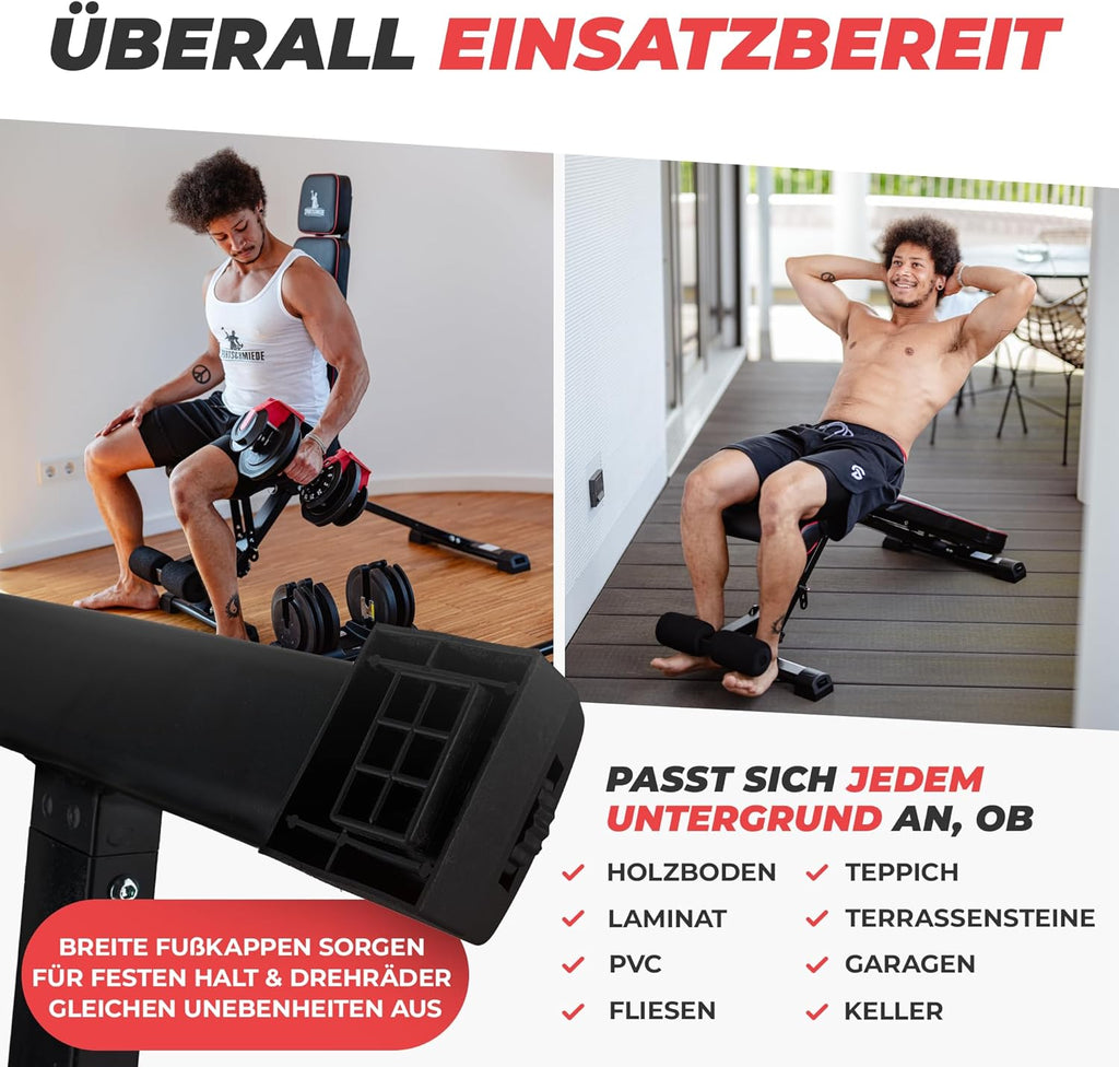 SPORTSCHMIEDE: Verstellbare, klappbare Schrägbank fürs Heimtraining ✨
