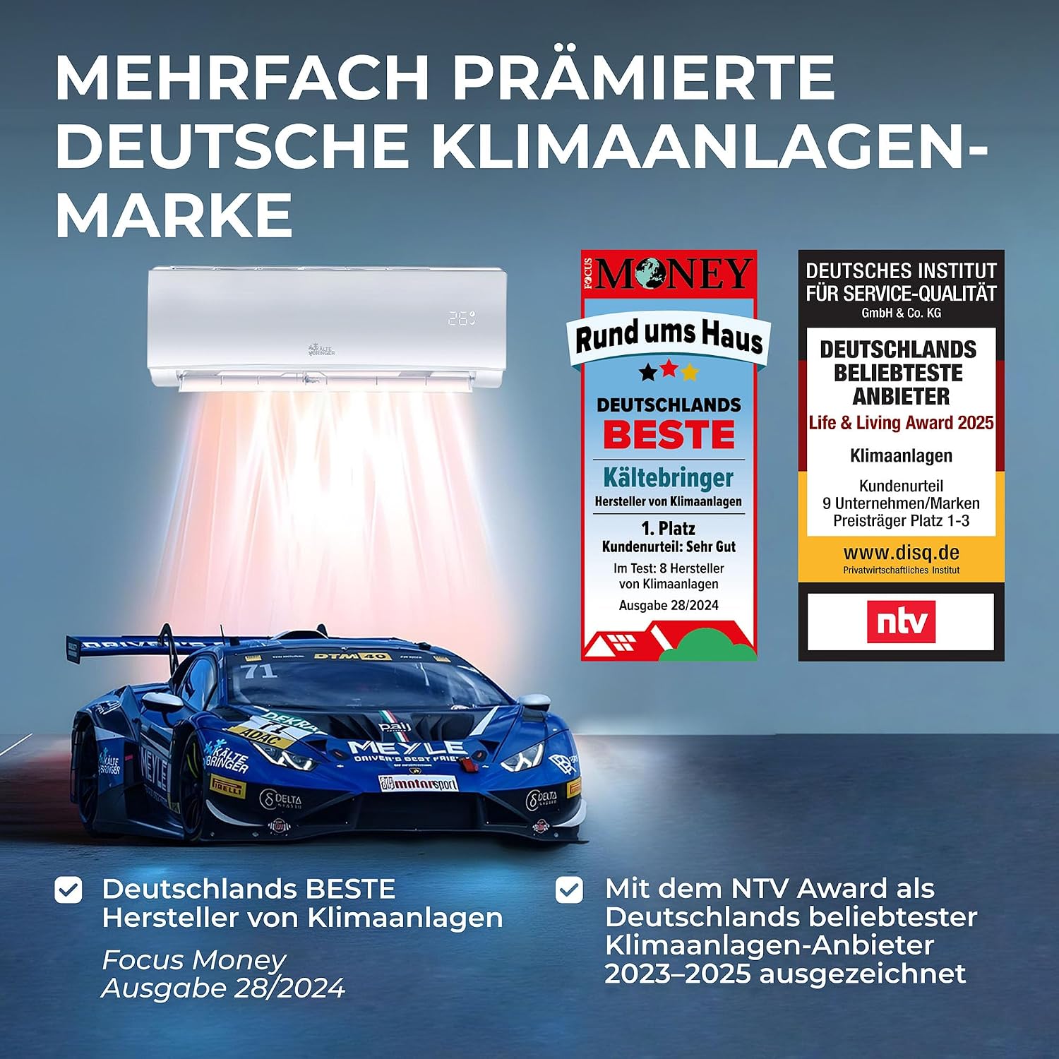 Kältebringer Split Klimaanlage - 12000 BTU (3,4 kW) - Klimagerät mit Heizfunktion, WiFi & App, bis 55qm, sehr leise - Set mit 5m Kupferleitung, Kältemittel R32, Montagematerial