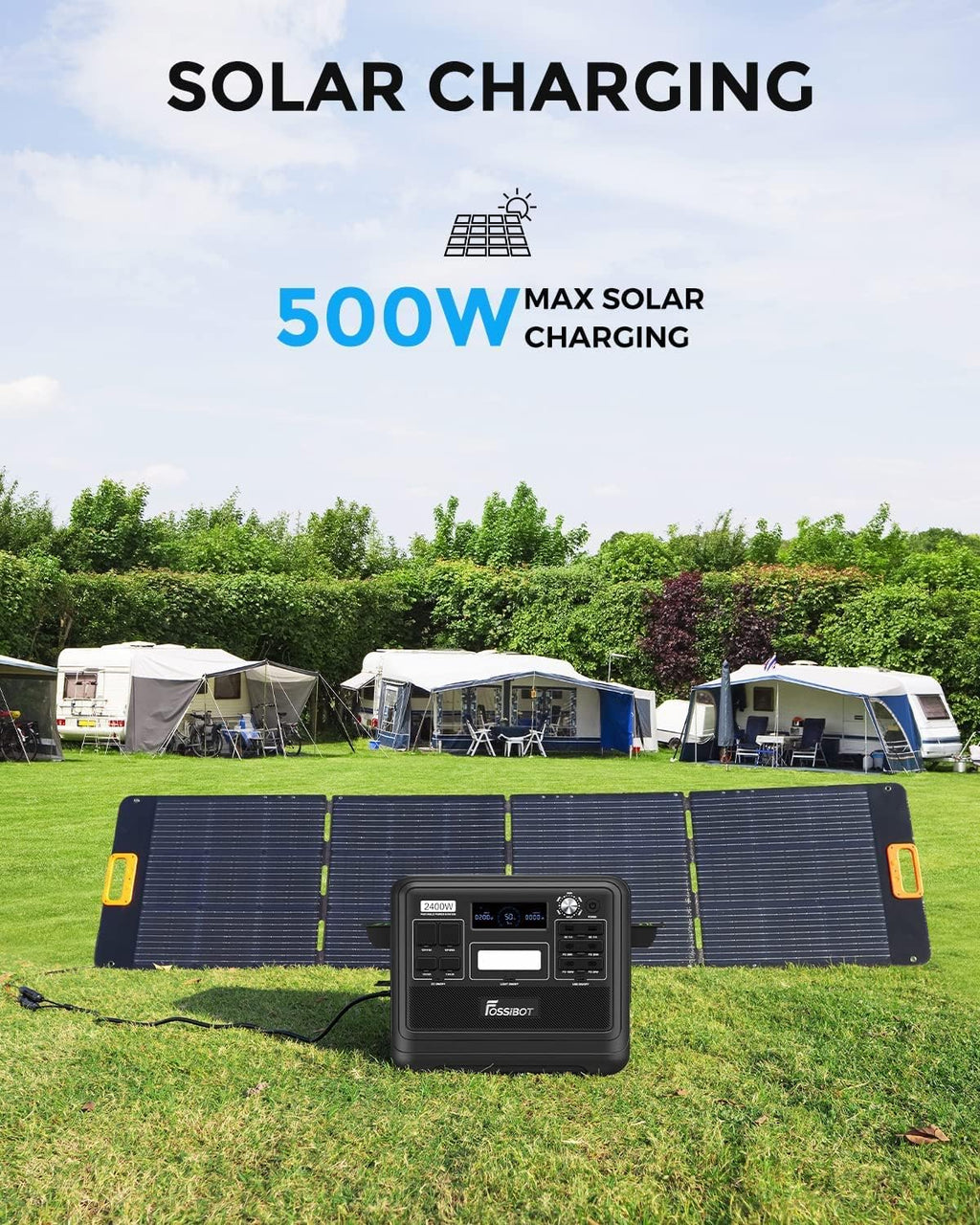 FOSSiBOT F2400 Solargenerator 2048Wh, 400W Solar, 2400W AC, Schnellladung