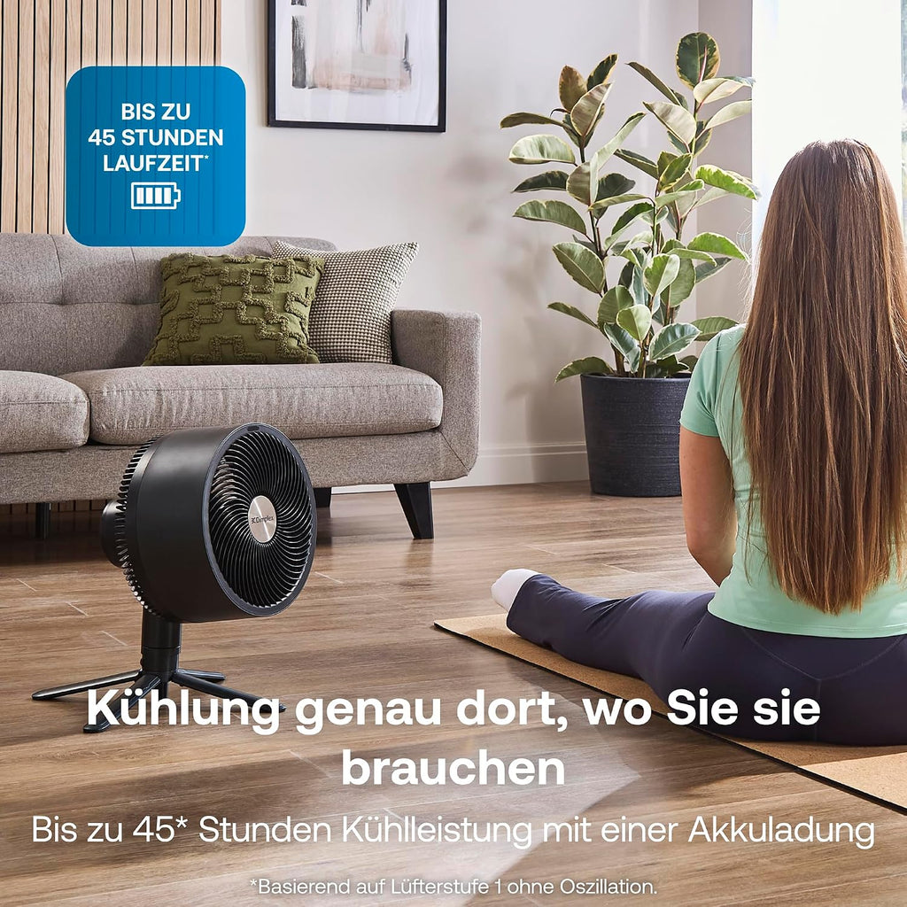 Dimplex Duocool Smart 2-in-1 Cordless Cordless Fan, Stand & Table Fan, 45 Hours Battery, 5 Speeds + Turbo, 20 m Range, Quiet Fan (36 dB), App, Google Home & Alexa, Remote Control